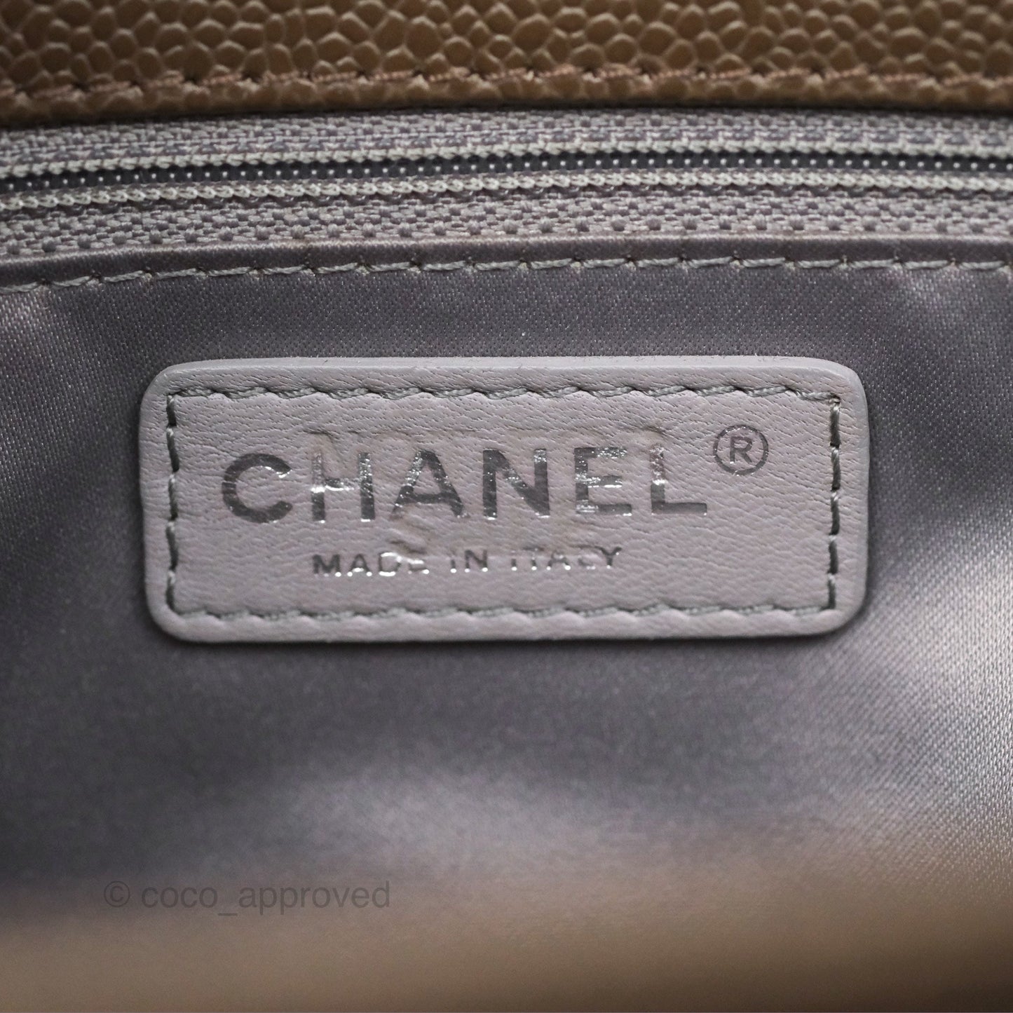 Chanel GST Chocolate Brown Caviar Silver Hardware