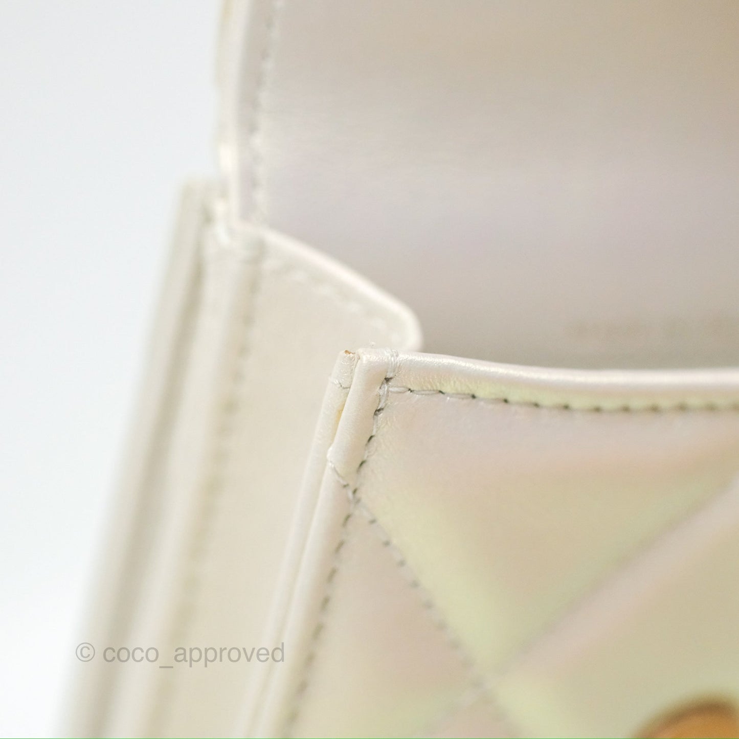 Chanel 19 Phone Holder Iridescent Ivory Mixed Hardware