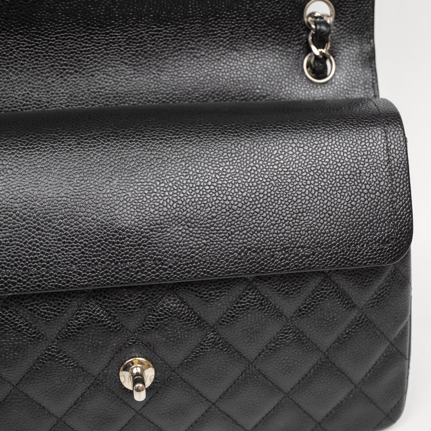 Chanel Jumbo Double Flap Black Caviar Silver Hardware⁣⁣