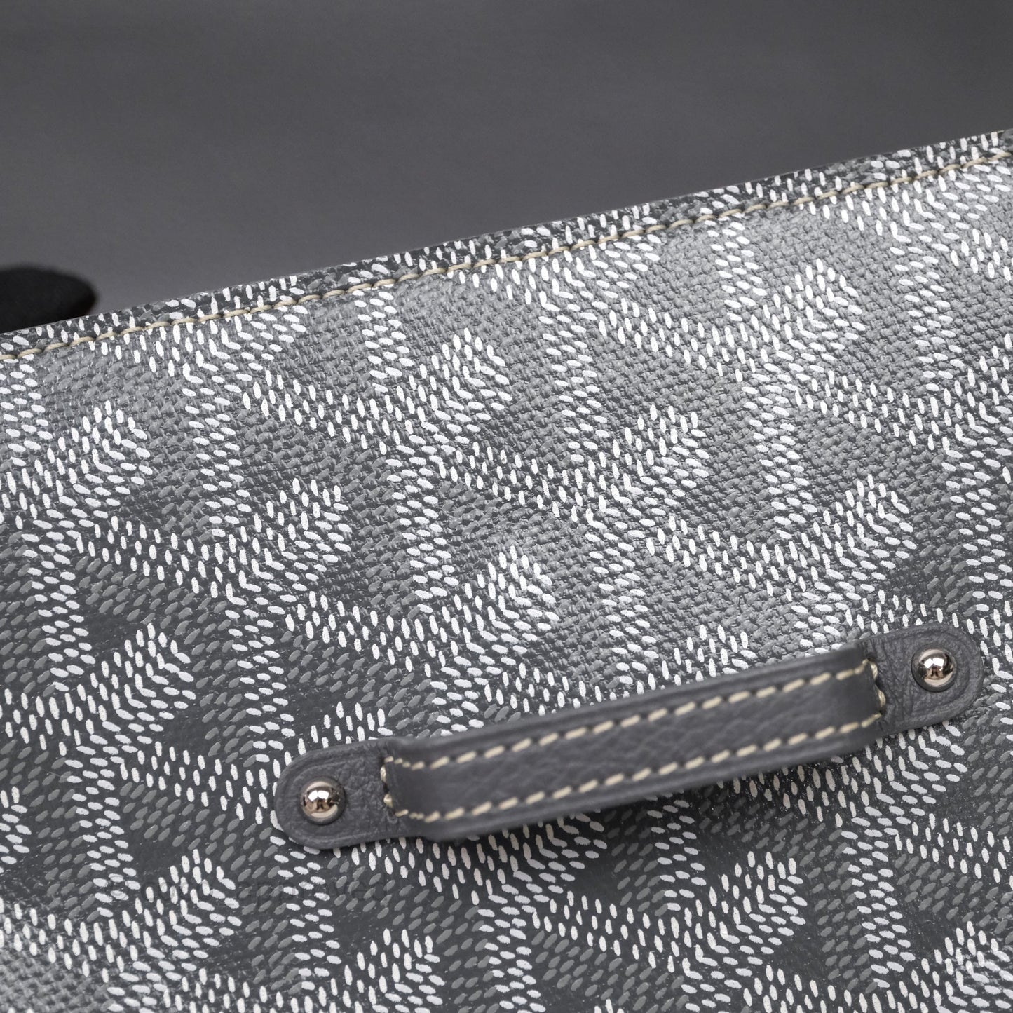 Goyard Saïgon Mini Bag Chevroches Calfskin Grey Silver Hardware