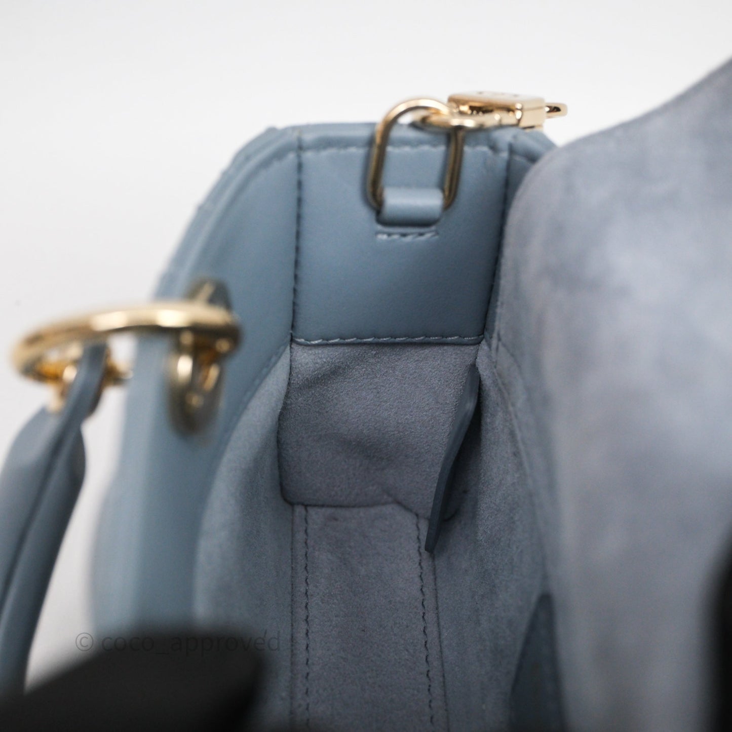 Christian Dior Micro Lady D-Joy Bag Blue Cannage Lambskin Light Gold Hardware