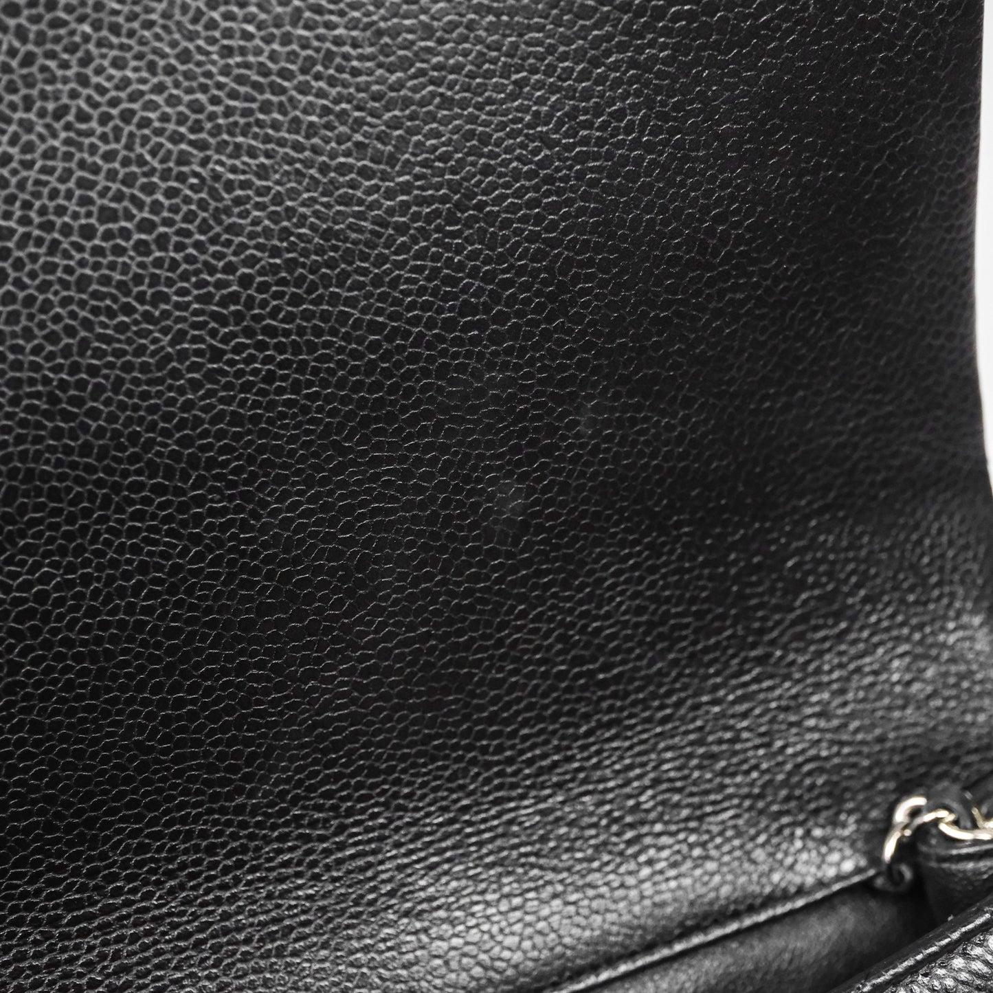 Chanel Quilted Clutch with Chain Black Caviar Silver Hardware