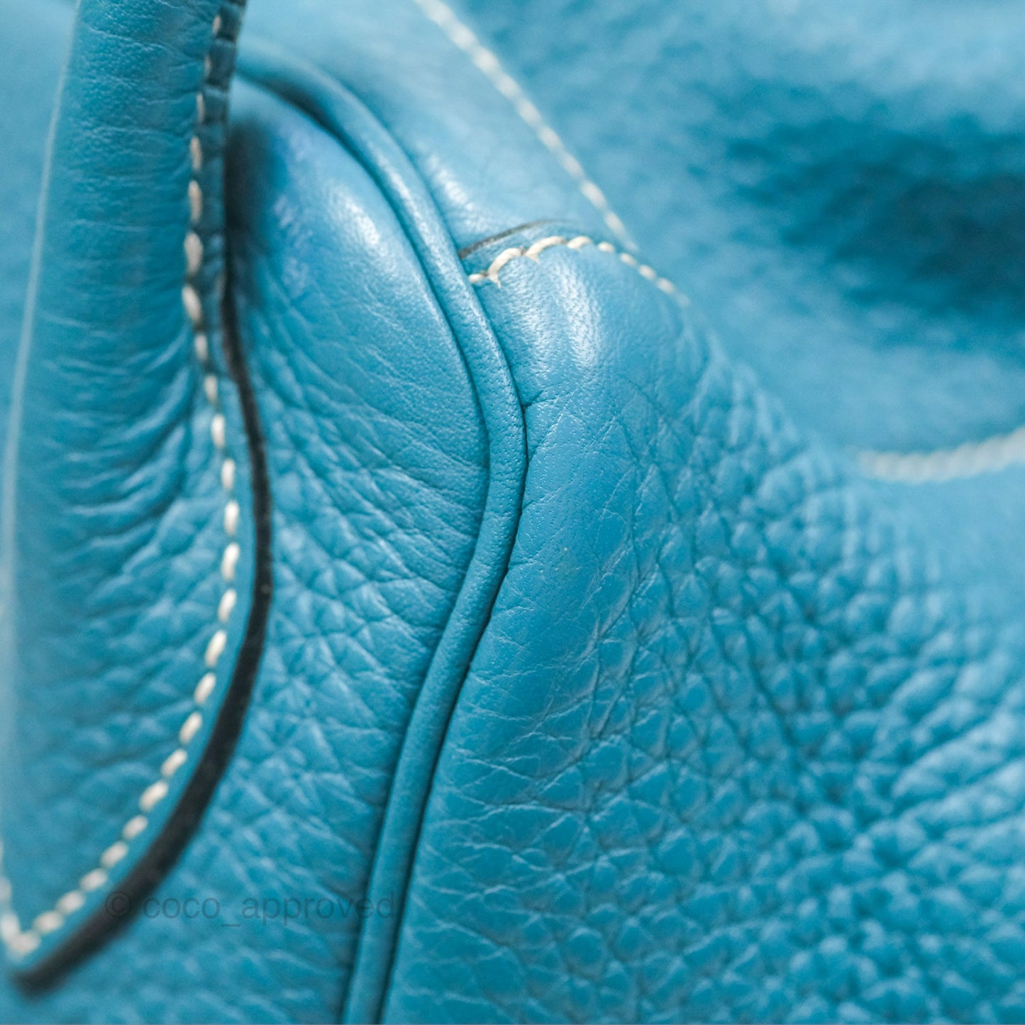 Hermès Lindy 34 Blue Jean Clemence Palladium Hardware