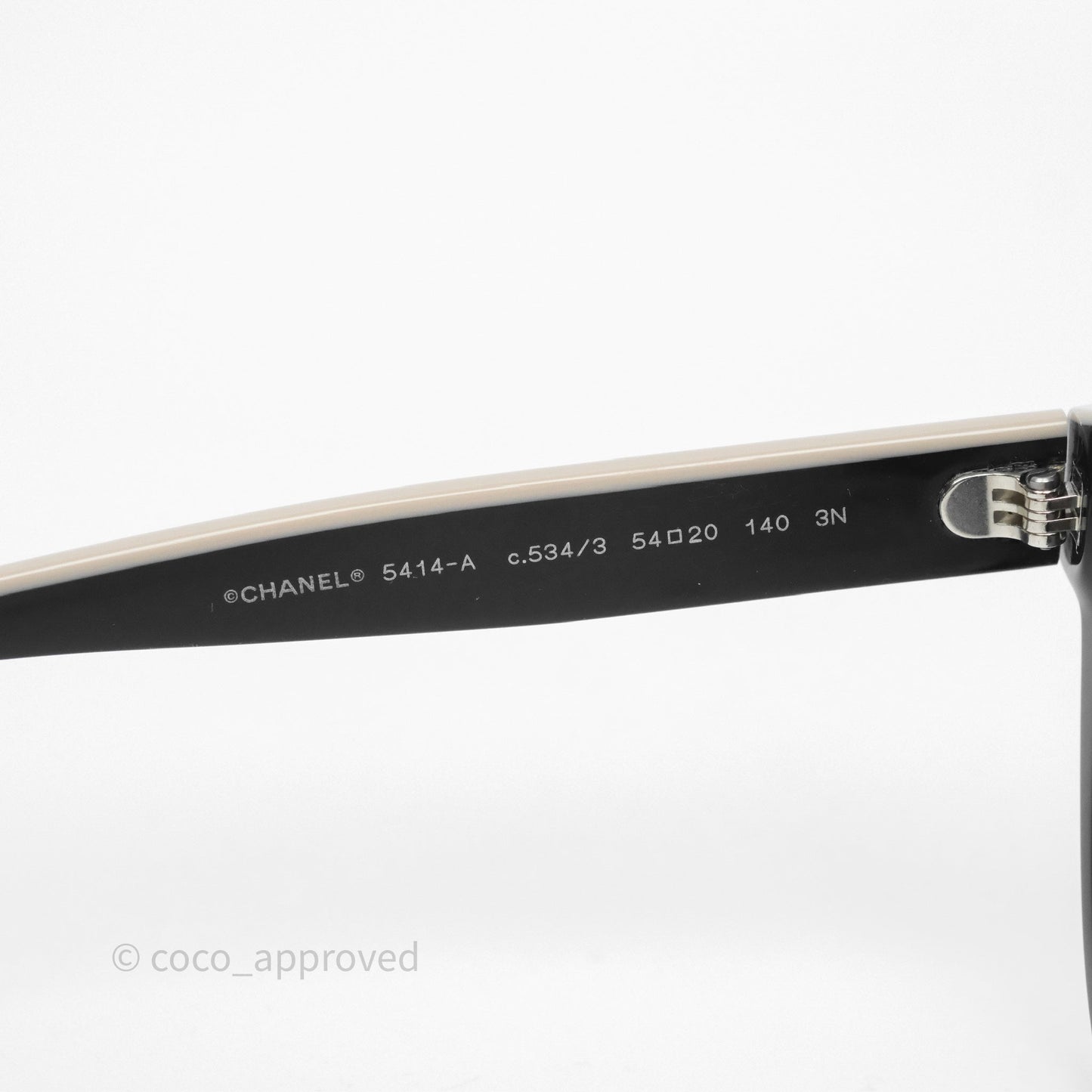 Chanel Logo Butterfly Sunglasses Black Beige Acetate