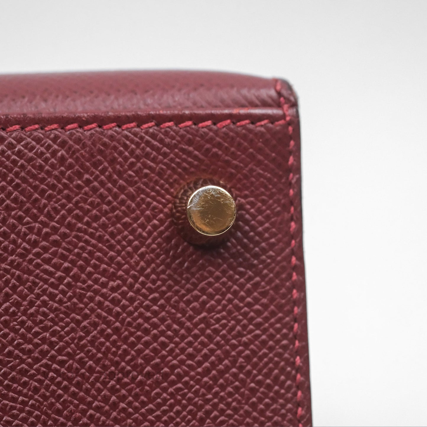 Hermès Sellier Kelly 25 Rouge H Epsom Gold Hardware