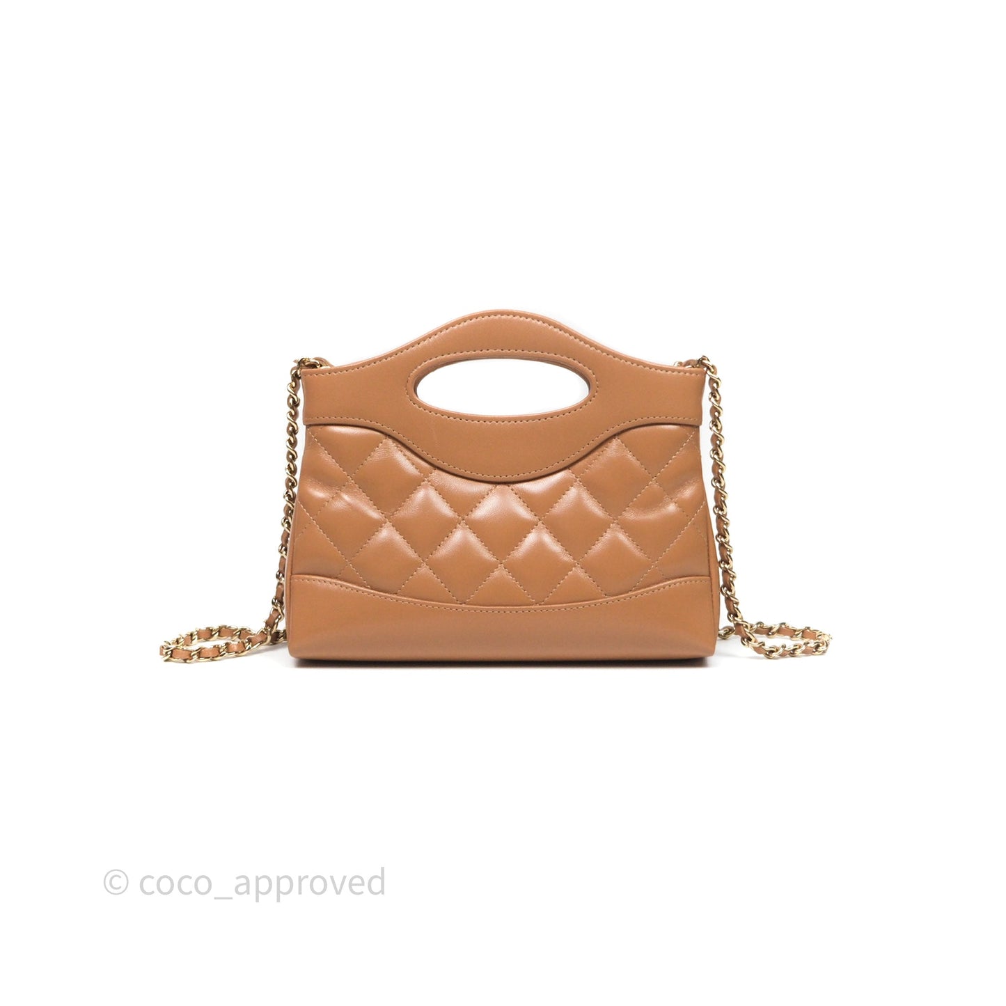 Chanel Nano 31 Dark Beige Shiny Lambskin Gold Hardware