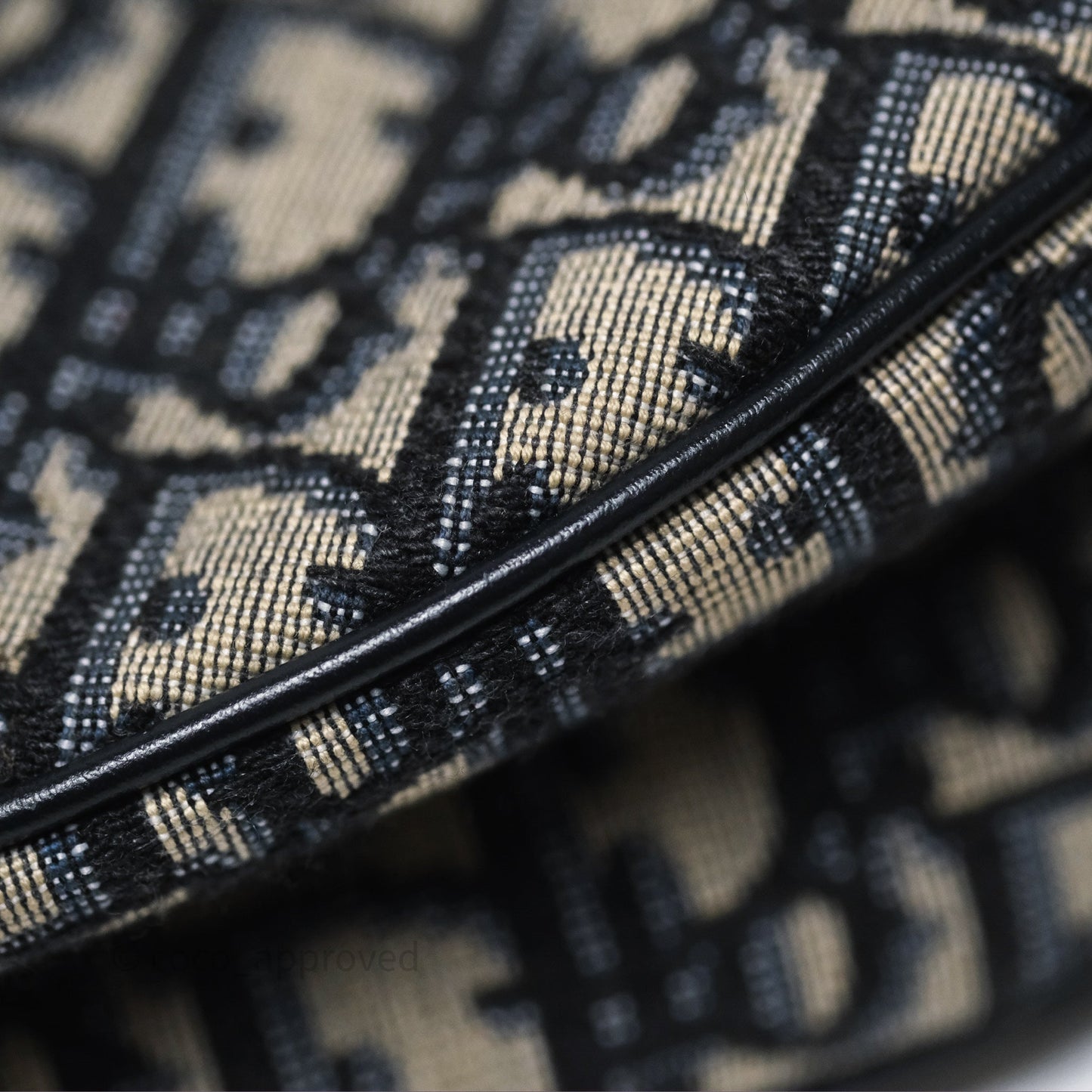 Christian Dior Saddle Bag Blue Oblique Jacquard Gold Hardware