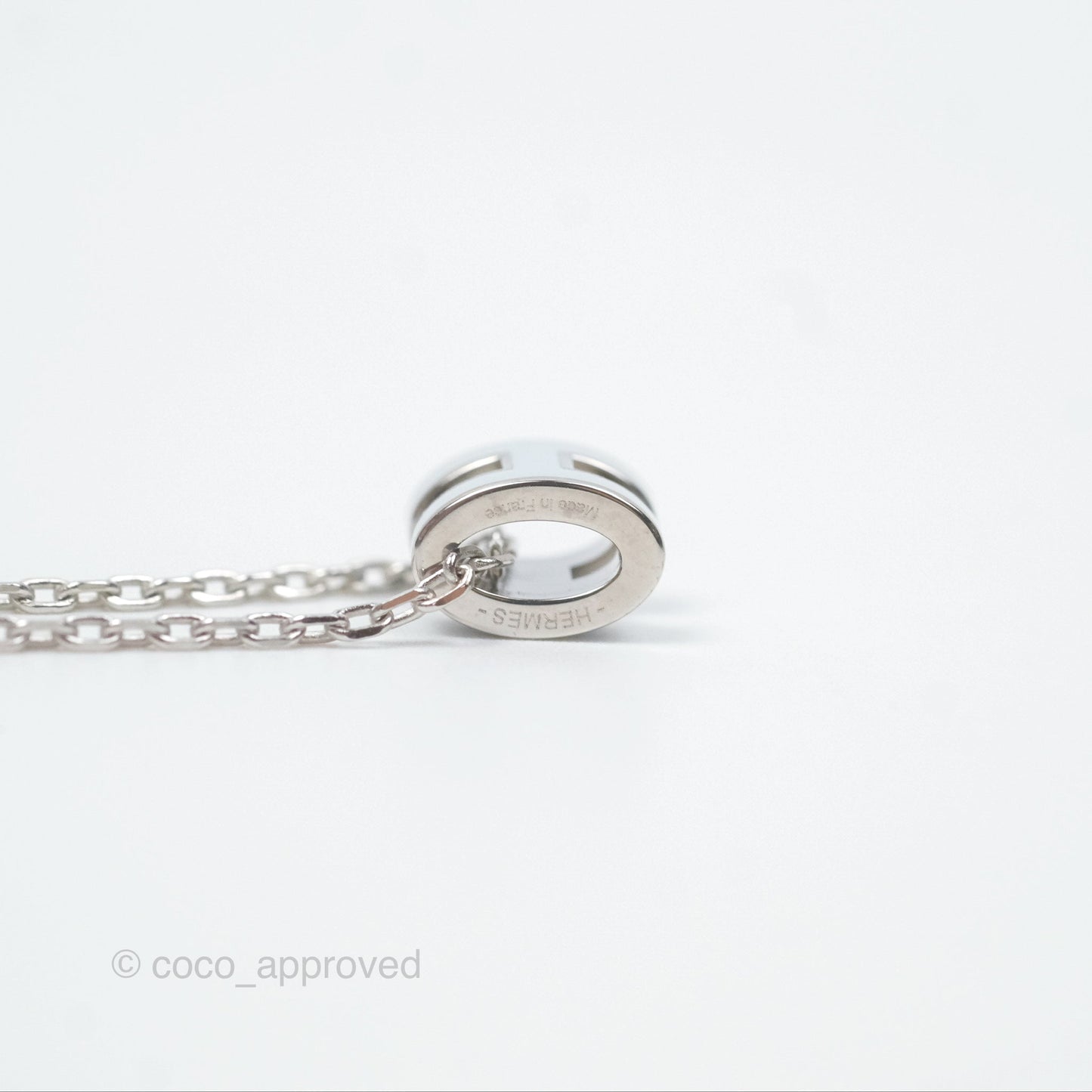 Hermès Mini Pop H Pendant Necklace Bleu Zephyr U2 Silver Hardware