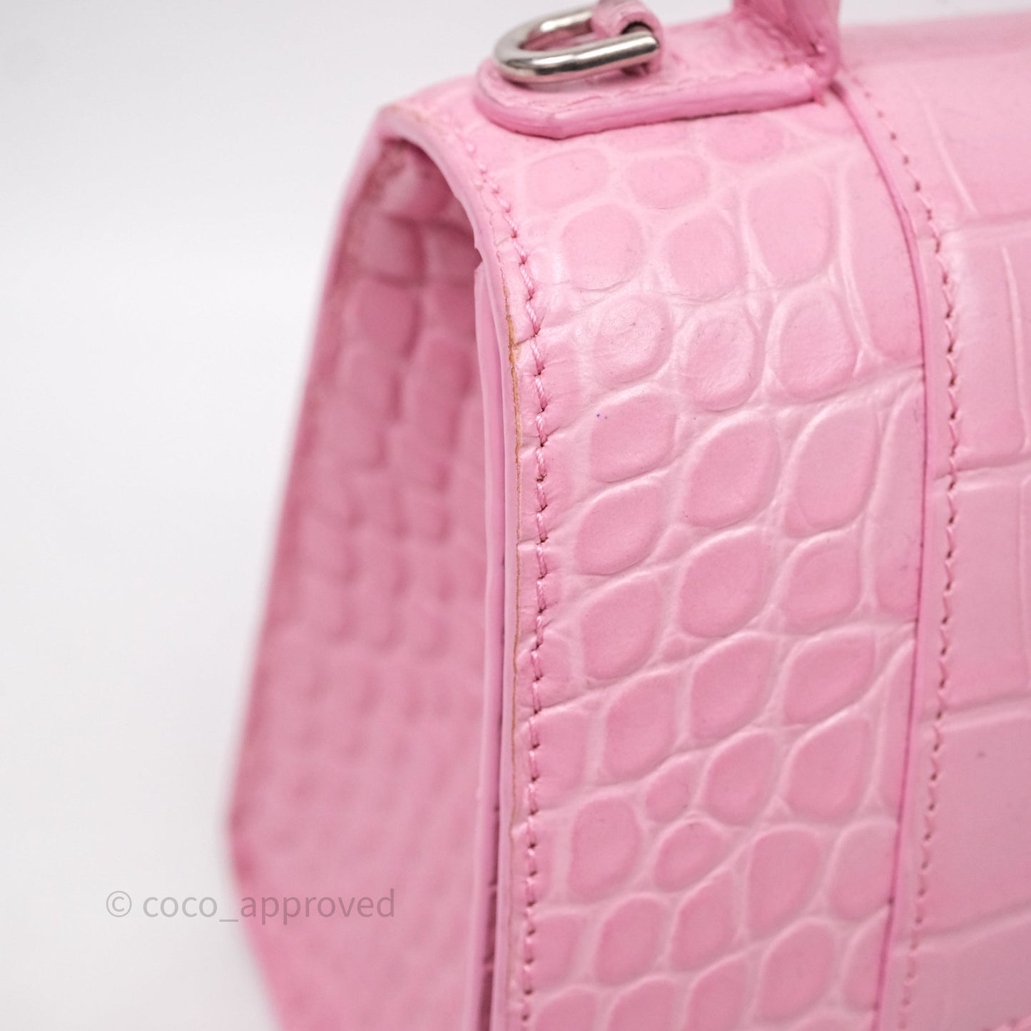 Balenciaga Small Hourglass Embossed Bag Pink