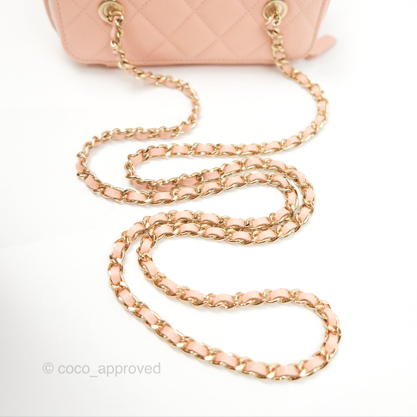 Chanel Vanity Rectangular Pink Beige Caviar Gold Hardware