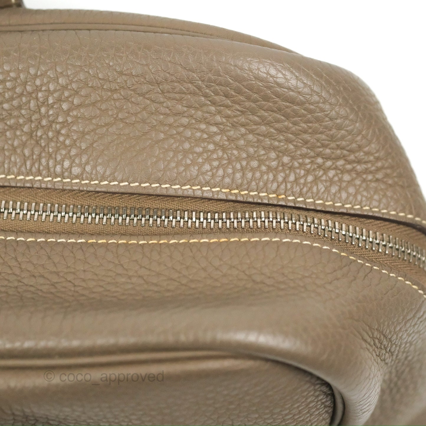 Hermes Victoria II 35 Bag Etoupe Clemence Palladium Hardware