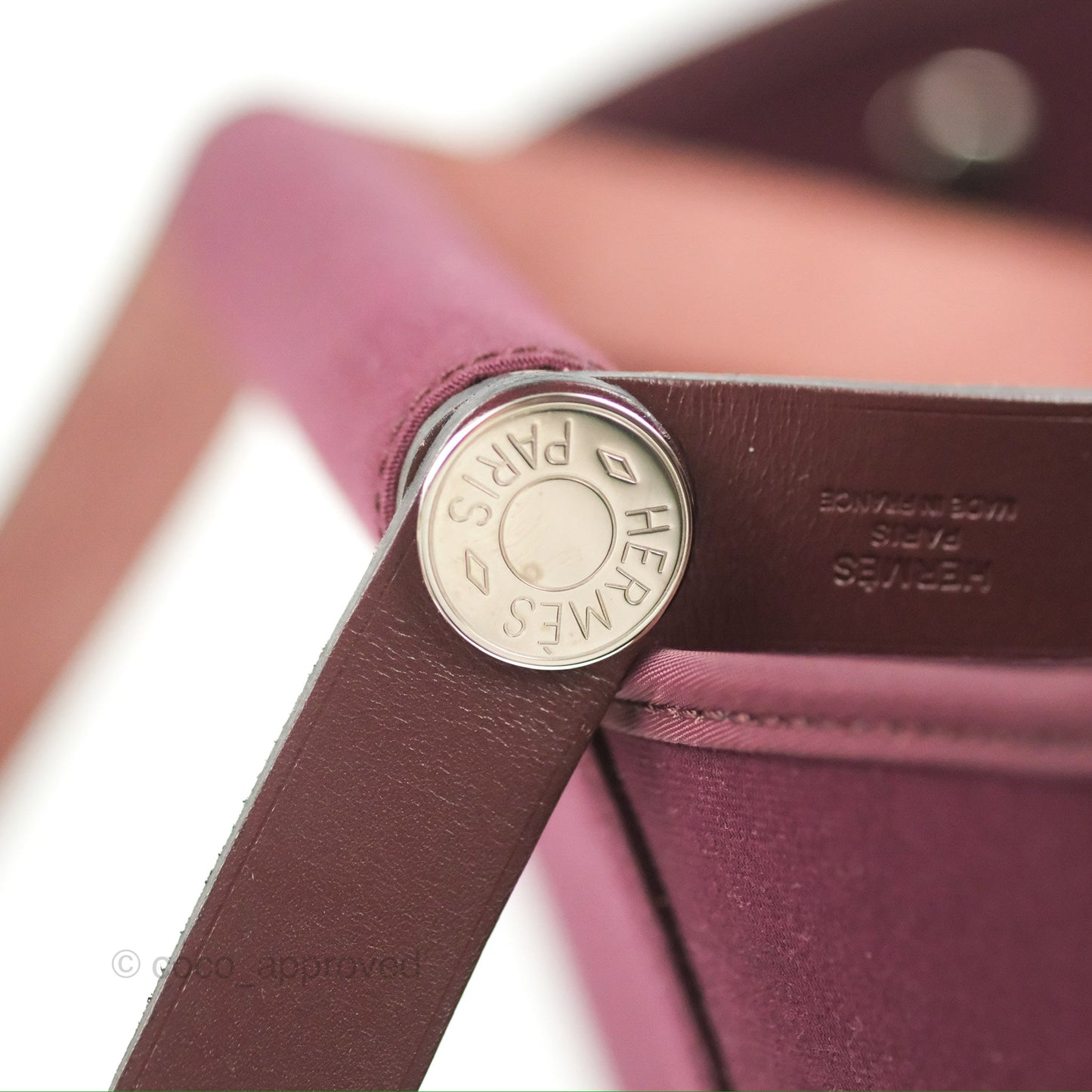 Hermès Cabag Elan Bag Purple Canvas