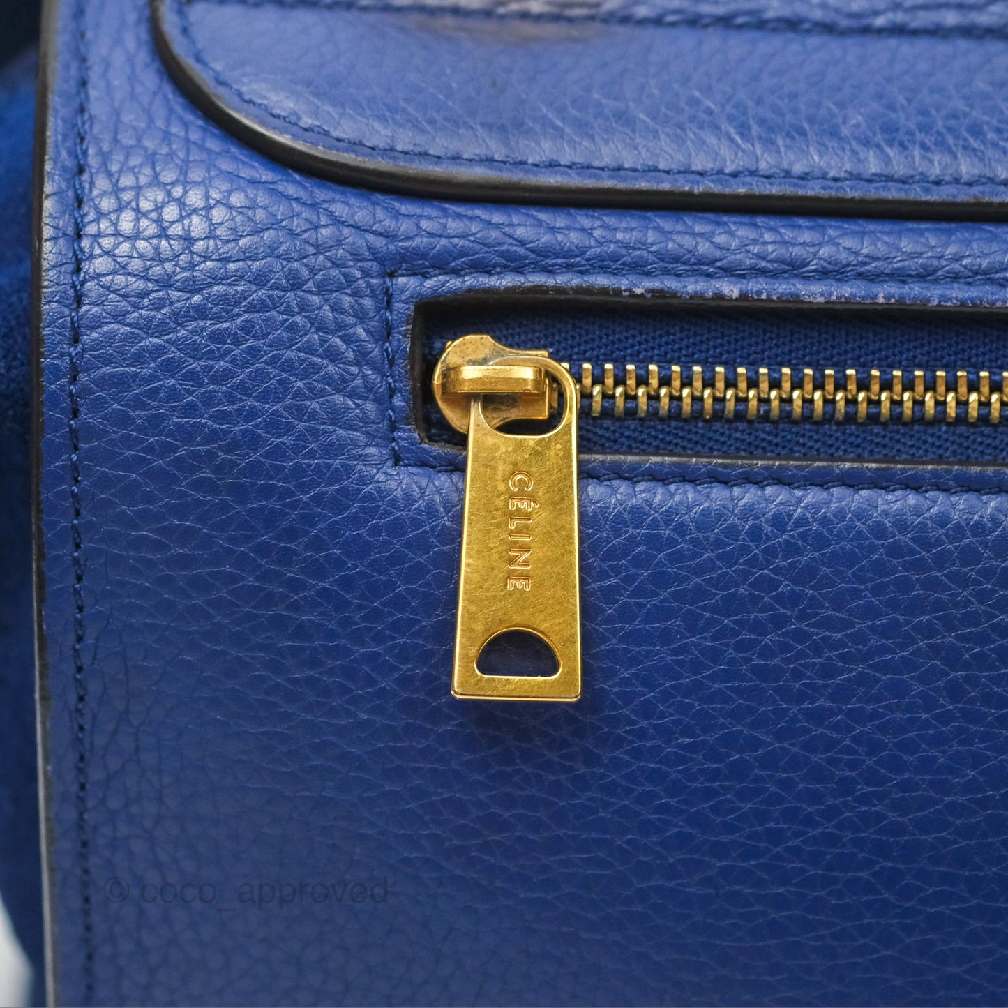 Celine Small Sleek Trapeze Blue Calfskin