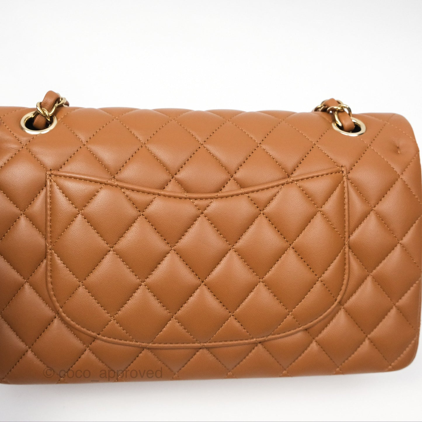 Chanel Classic M/L Medium Flap Quilted Brown Lambskin Gold Hardware