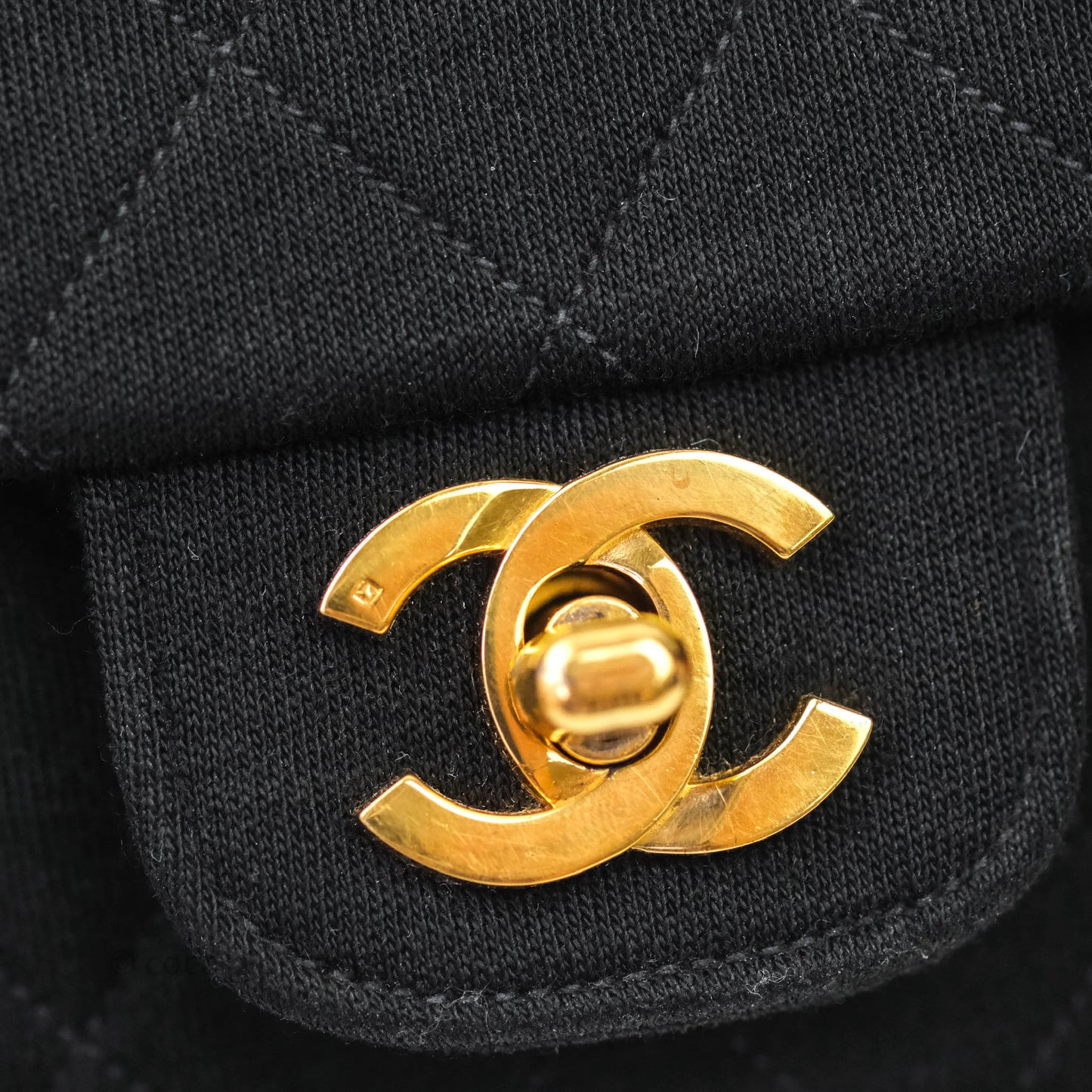 Chanel Black Quilted Jersey Medium Classic Double Flap Bag Gold Hardware