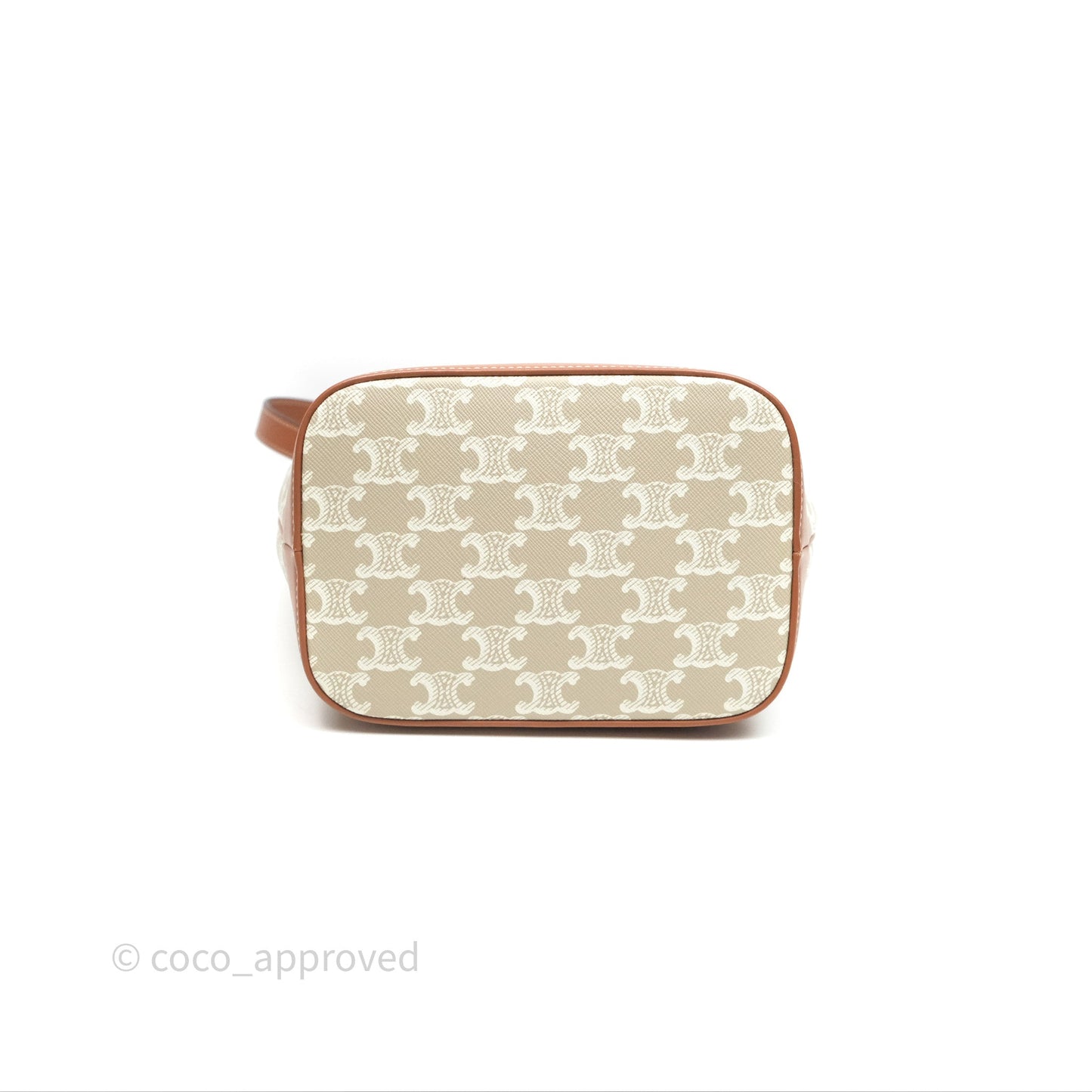 Celine Small Bucket Triomphe Canvas Grege Calfskin