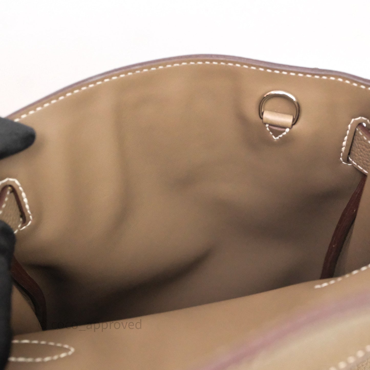 Hermès Hac a Dos PM Backpack Etoupe 18 Togo Palladium Hardware