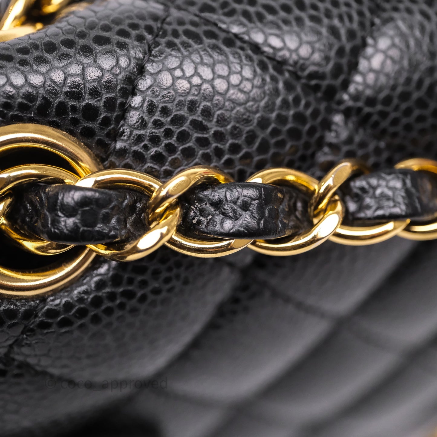 Chanel Classic M/L Medium Flap Quilted Black Caviar Gold Hardware