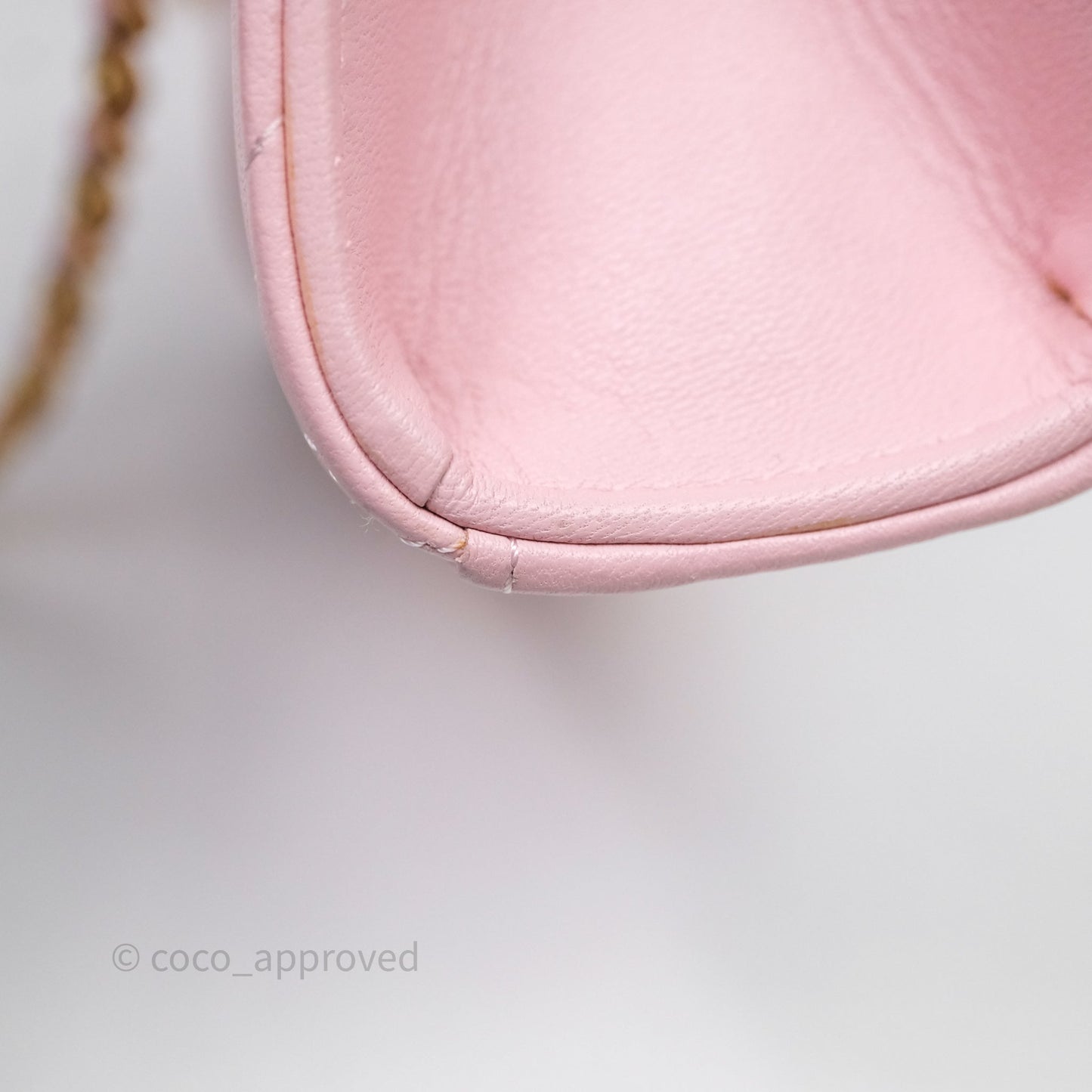 Chanel Mini Enamel Handle Clutch on Chain Pink Lambskin Gold Hardware