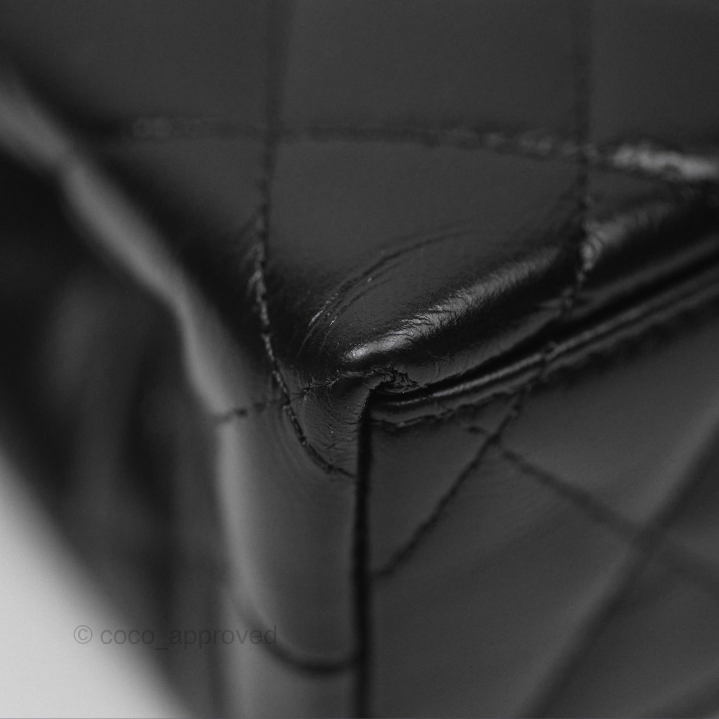 Chanel Kelly Bag Quilted Black Shiny Calfskin Aged Gold Hardware