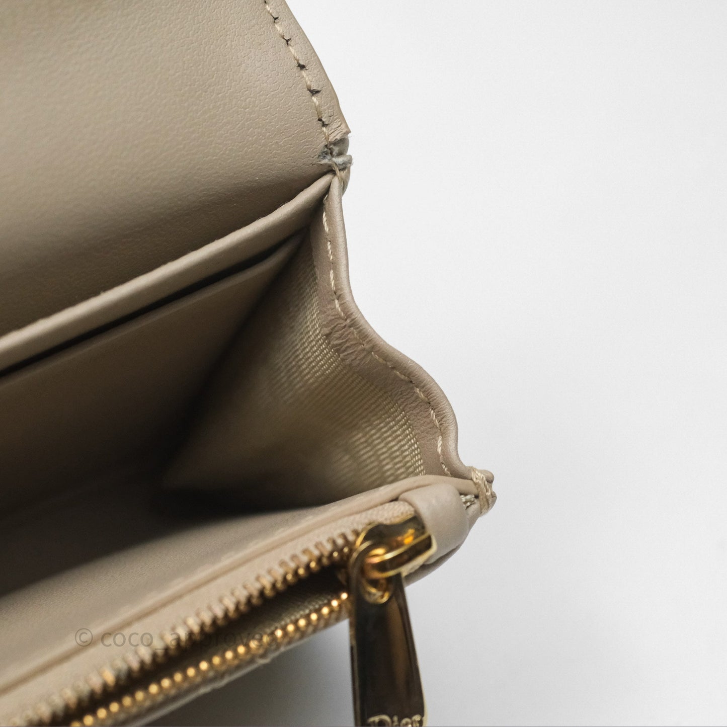 Christian Dior My Dior Glycine Wallet Powder Beige Cannage Lambskin