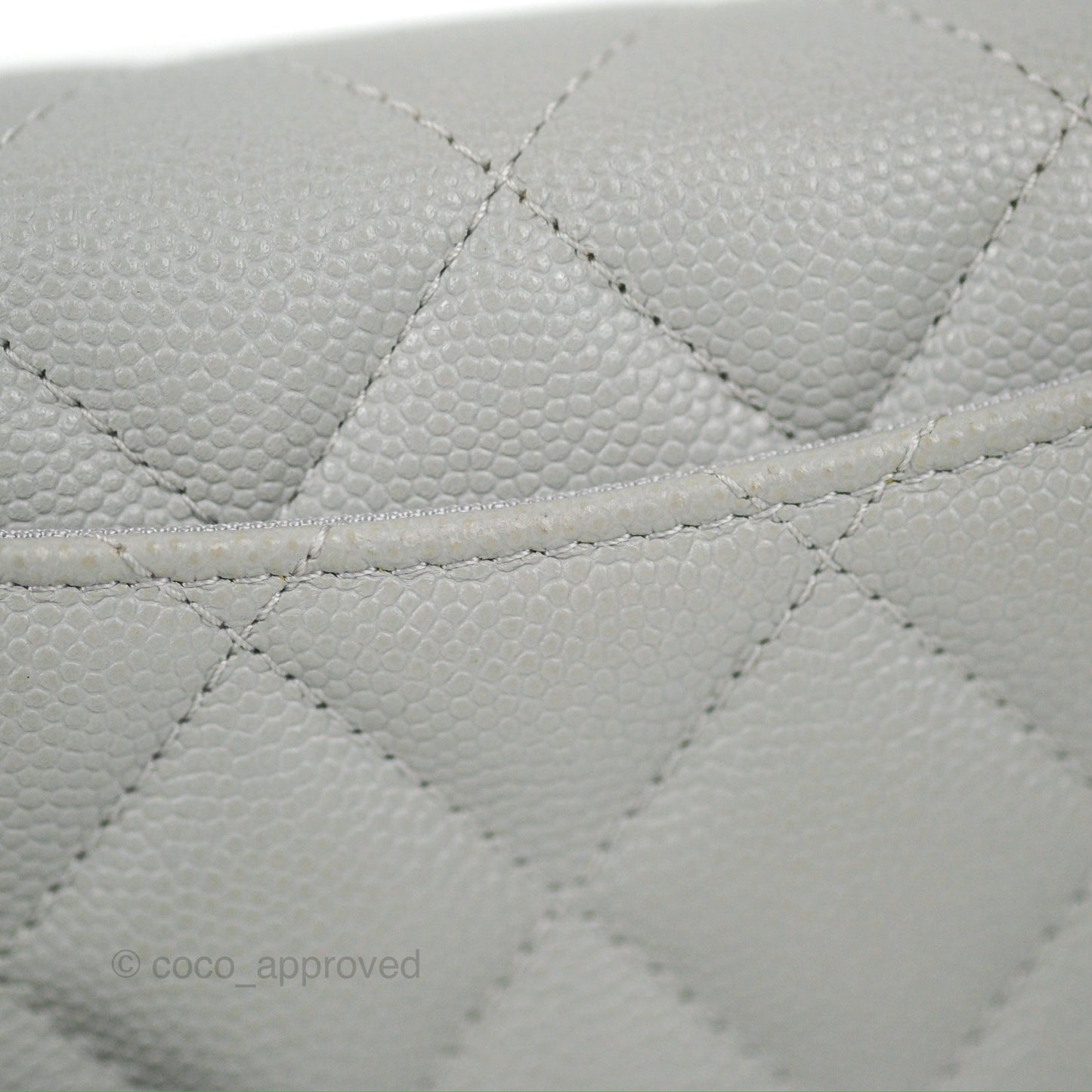 Chanel Quilted Medium Flap Wallet Grey Caviar Gold Hardware