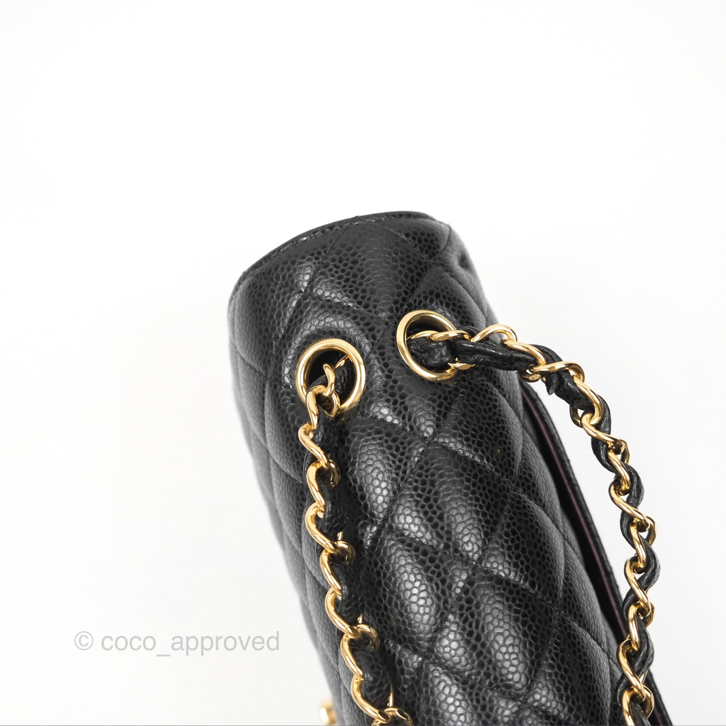 Chanel Classic M/L Medium Flap Quilted Black Caviar Gold Hardware