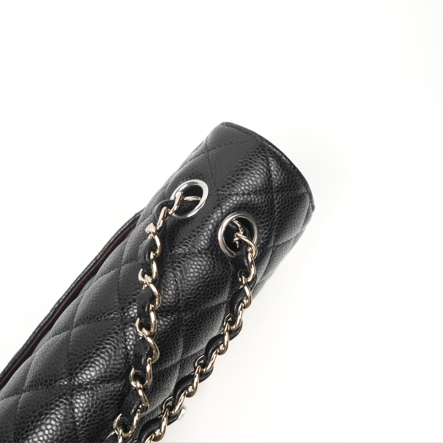 Chanel Classic M/L Medium Flap Quilted Black Caviar Silver Hardware