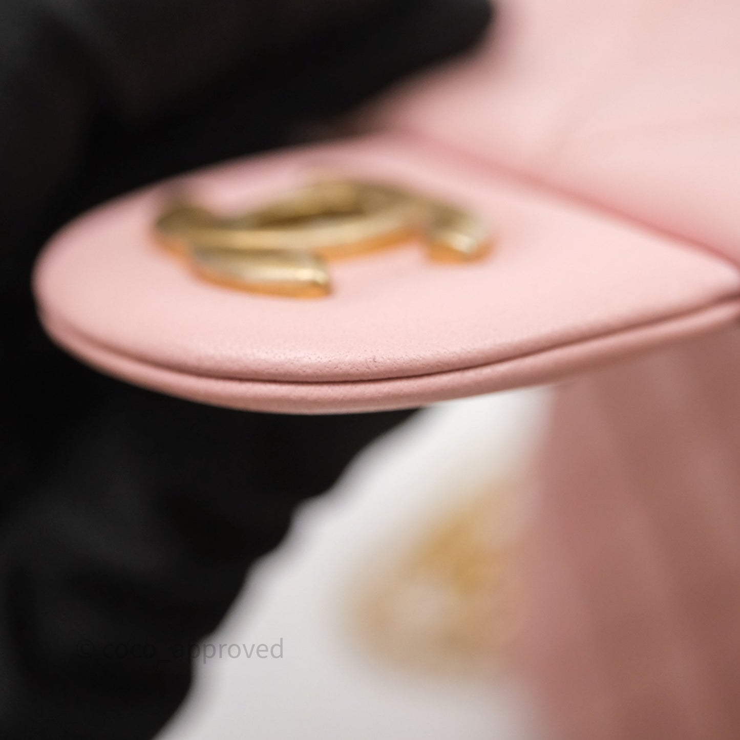 Chanel Quilted Mini Square Flap with Camellia Adjustable Chain Pink Clair Lambskin