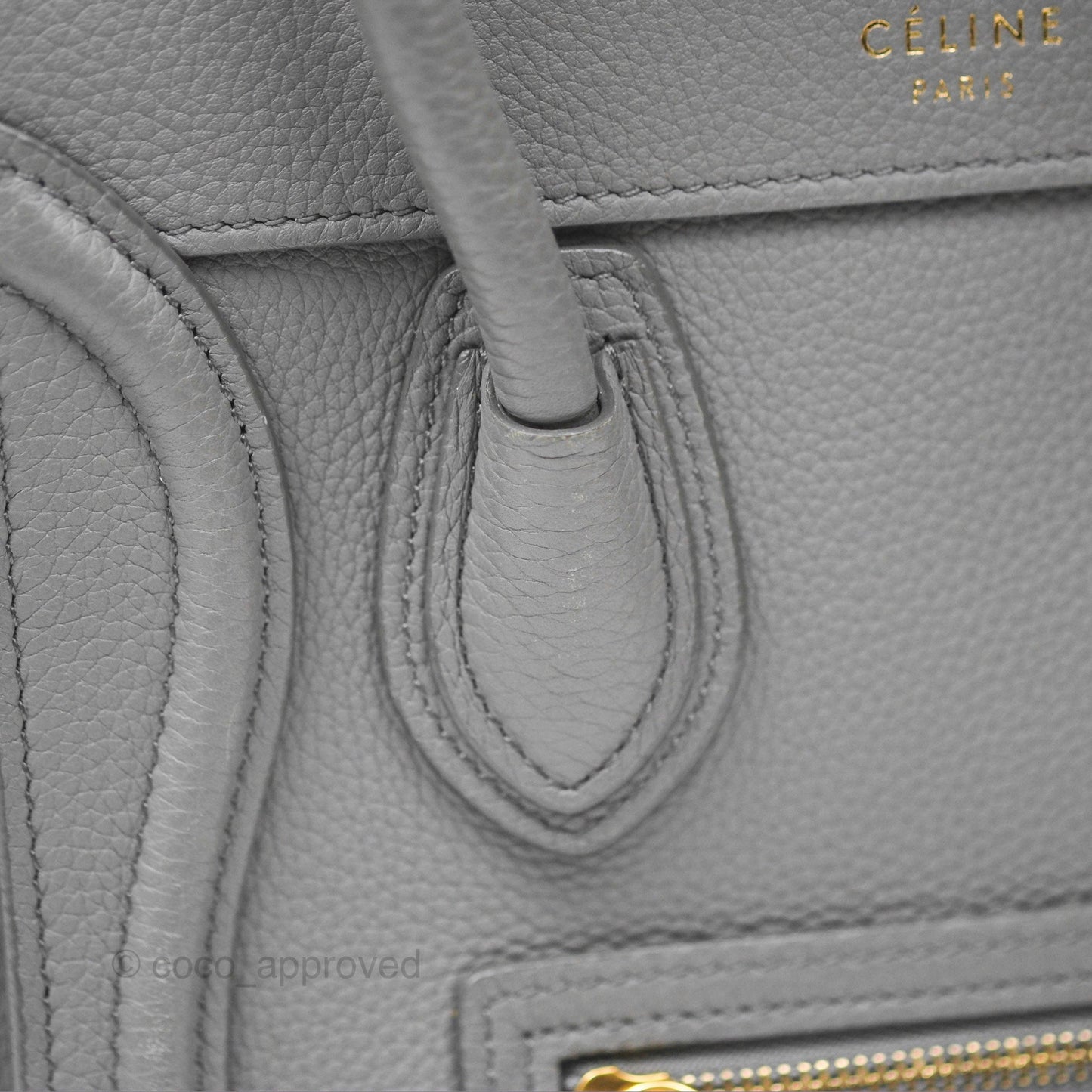 Celine Nano Luggage Bag Grey Drummed Calfskin