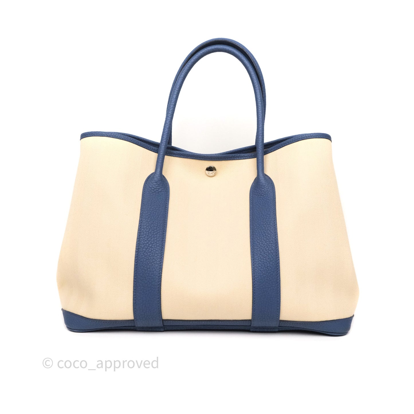 Hermès Garden Party 36 Toile Natural Canvas Blue