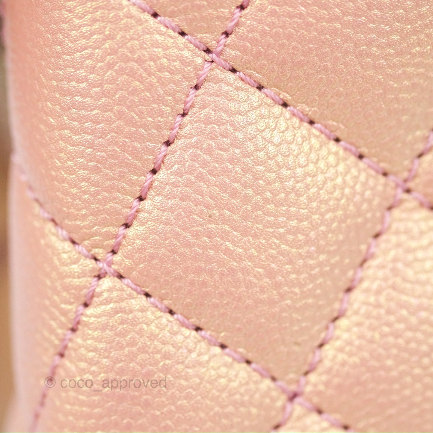 Chanel Small Quilted Coco Handle Iridescent Pink Caviar Rainbow Hardware
