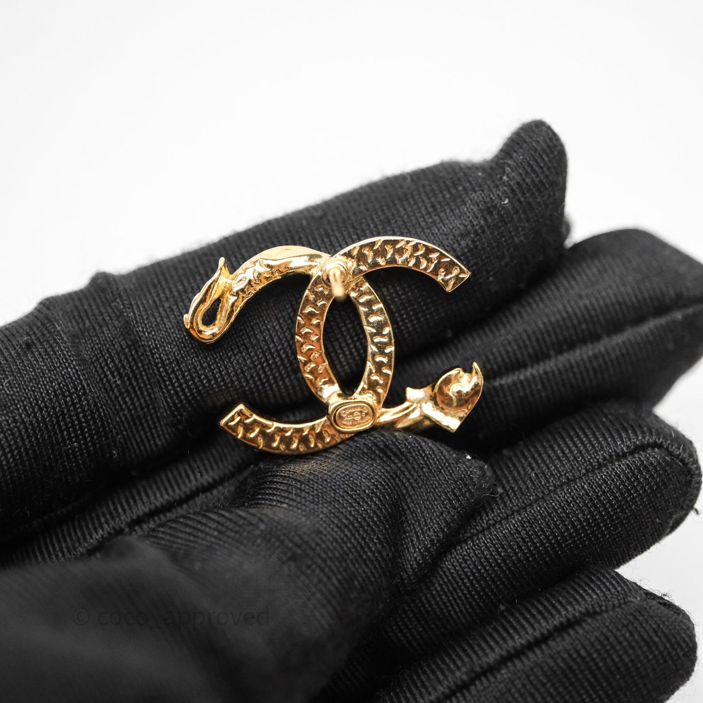 Chanel CC Crystals Earrings Gold Tone 23C