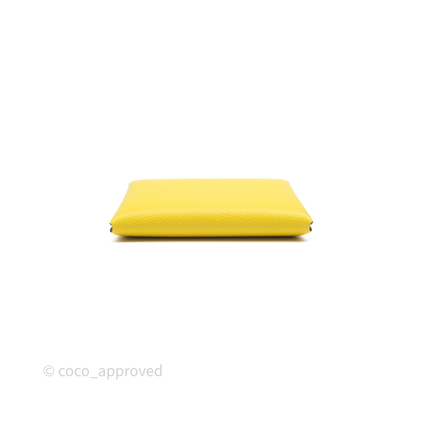 Hermès Calvi Duo Compact Card Holder Jaune de Naples 9O Epsom