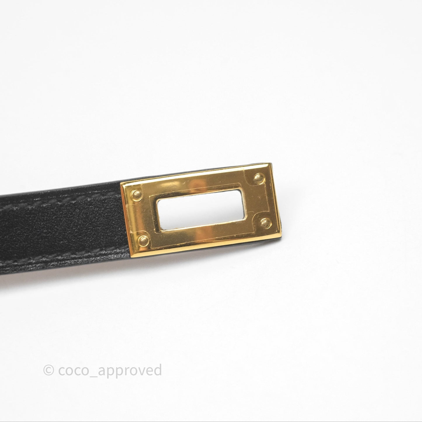 Hermès Kelly Double Tour Box Leather Bracelet Black Gold Hardware