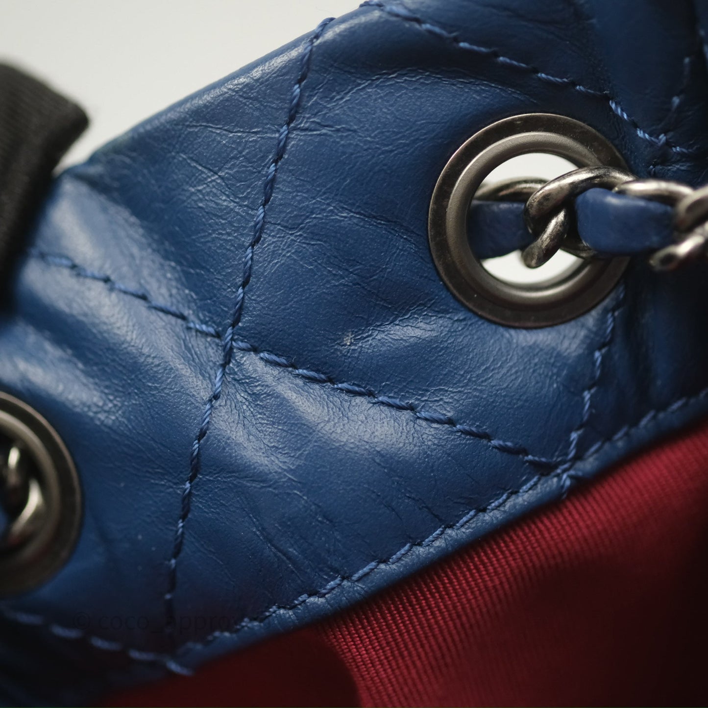 Chanel Small Gabrielle Backpack Blue Aged Calfskin