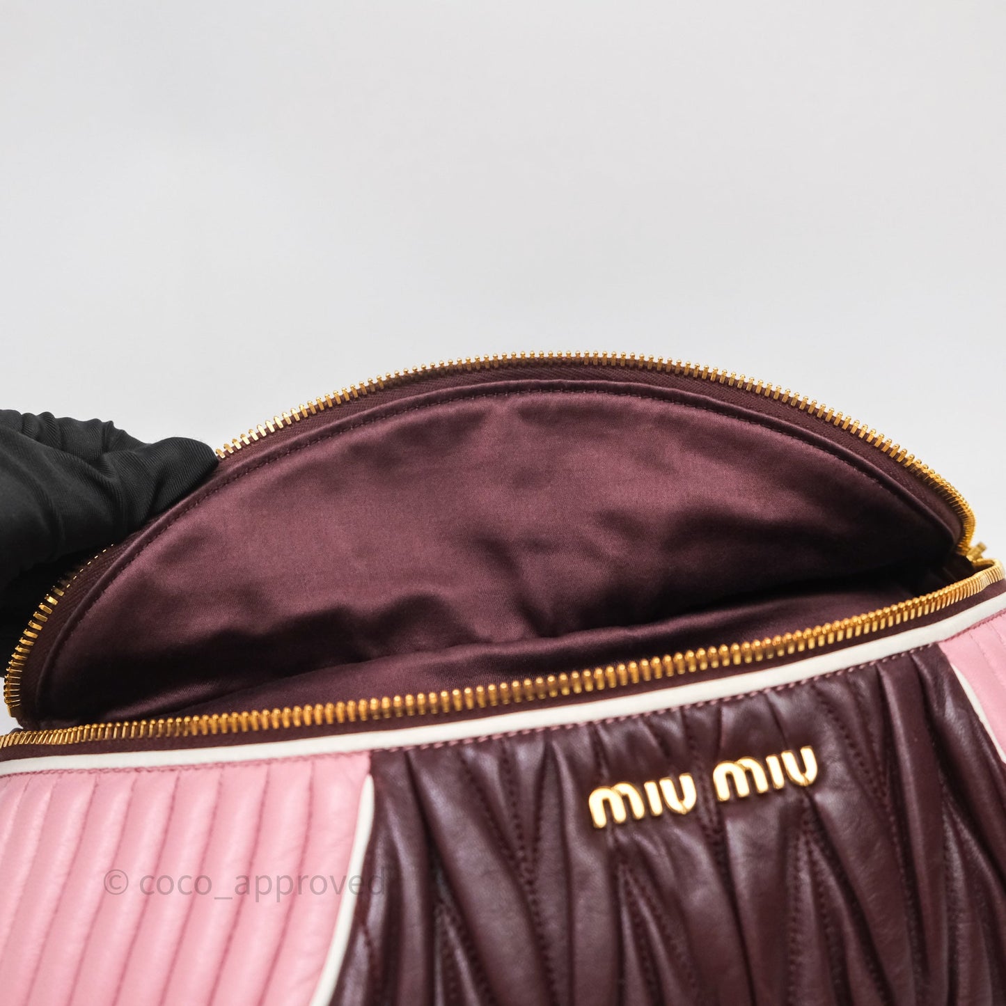 Miu Miu Bumbag Burgundy/Pink Gold Hardware