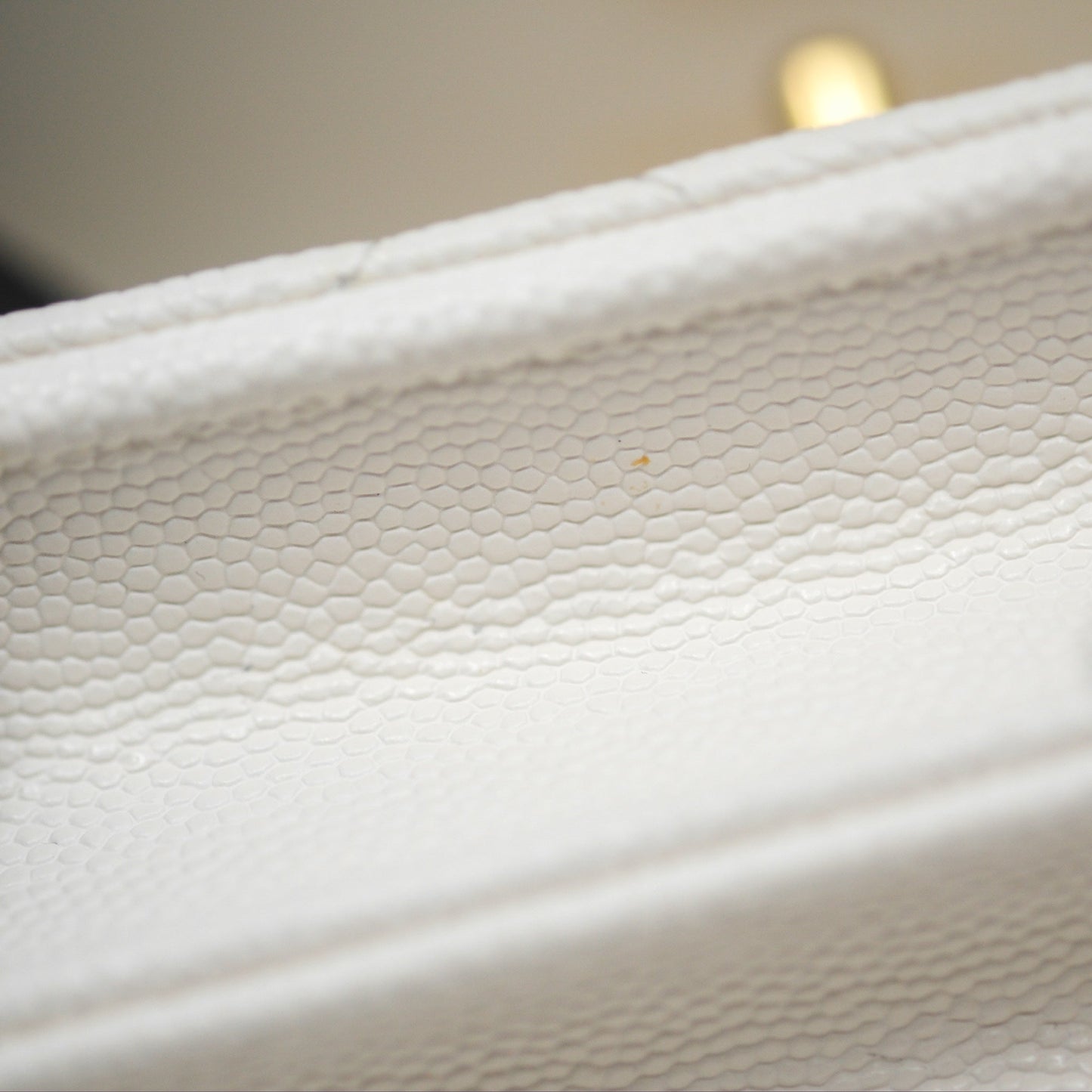 Chanel Mini WOC Bag Charm White Caviar Gold Hardware