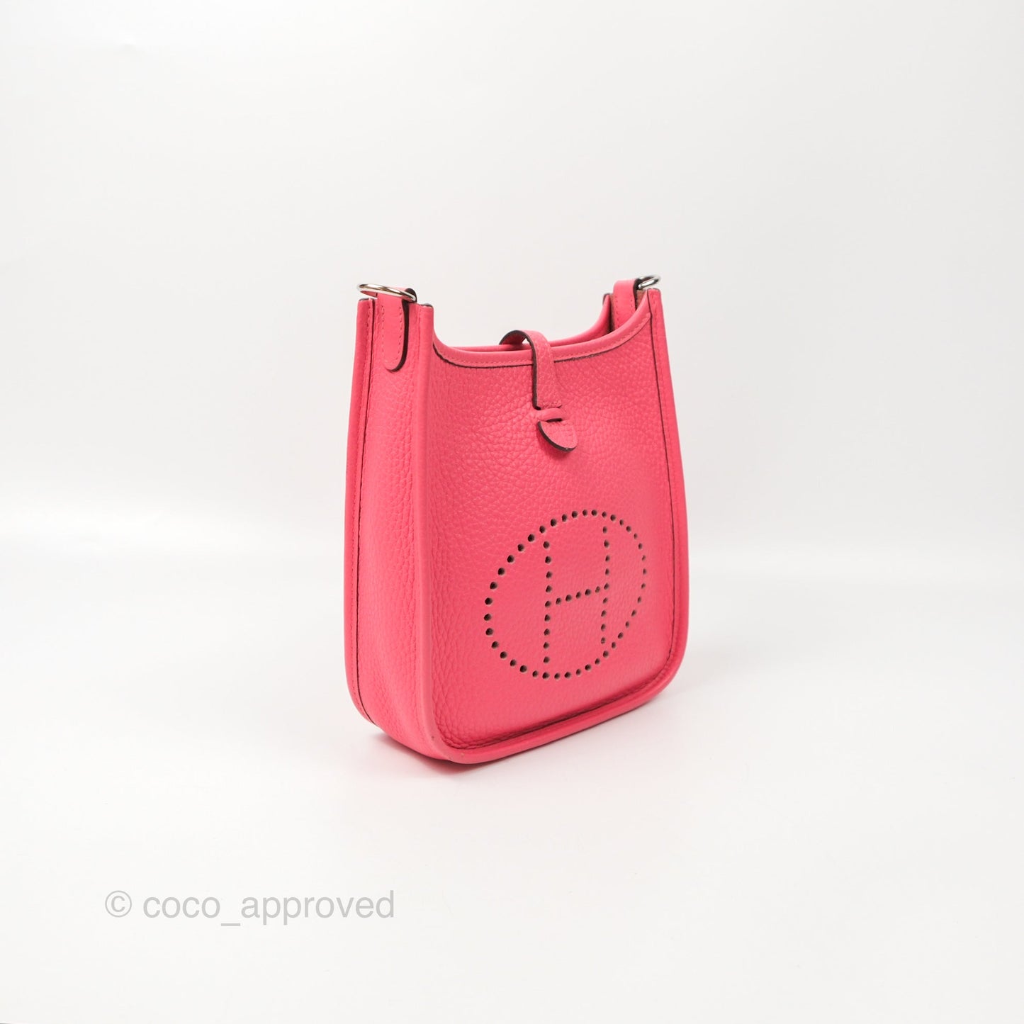 Hermès Mini Evelyne 16 Rose Azalee Clemence Palladium Hardware