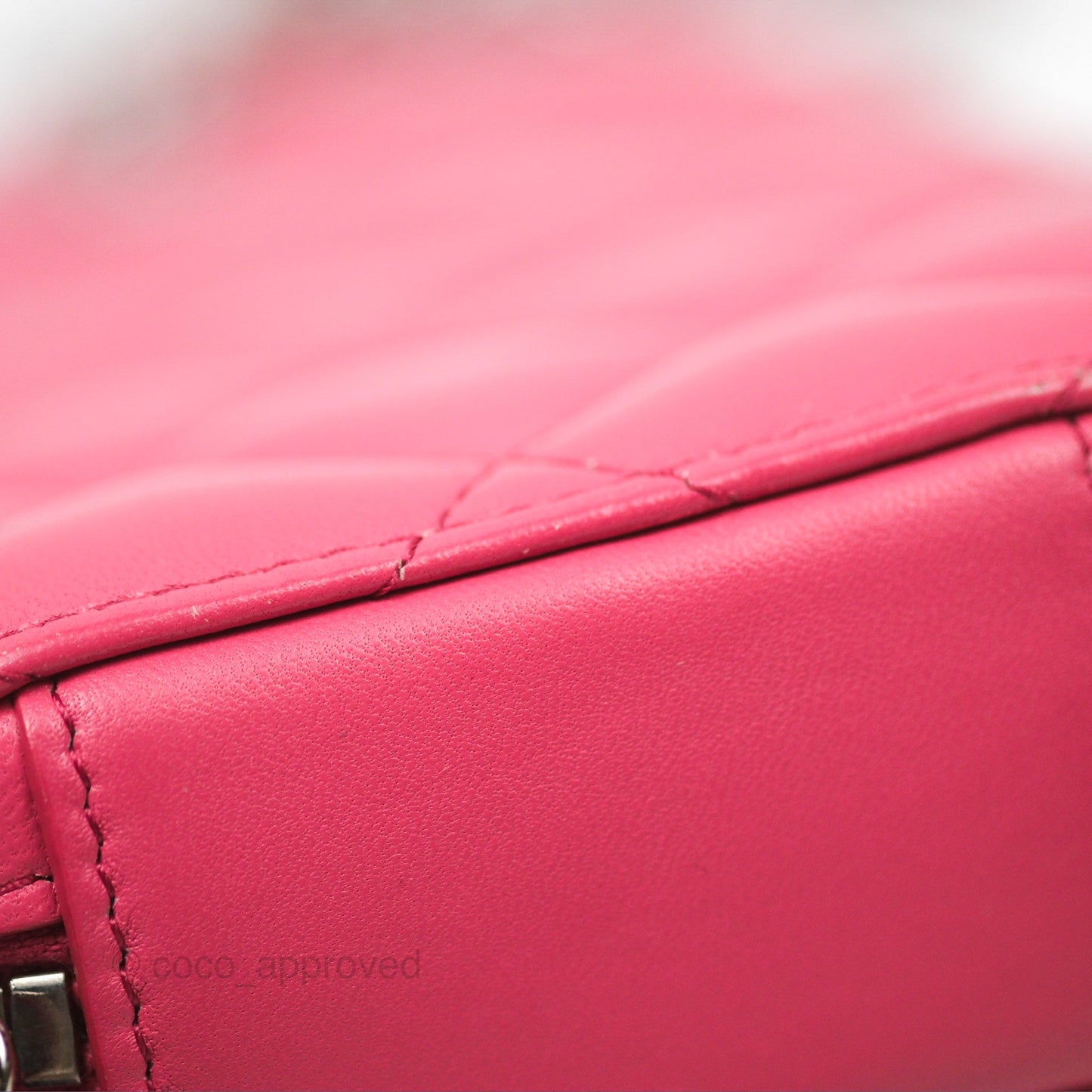 Chanel Quilted Phone Holder Pink Lambskin Silver Hardware