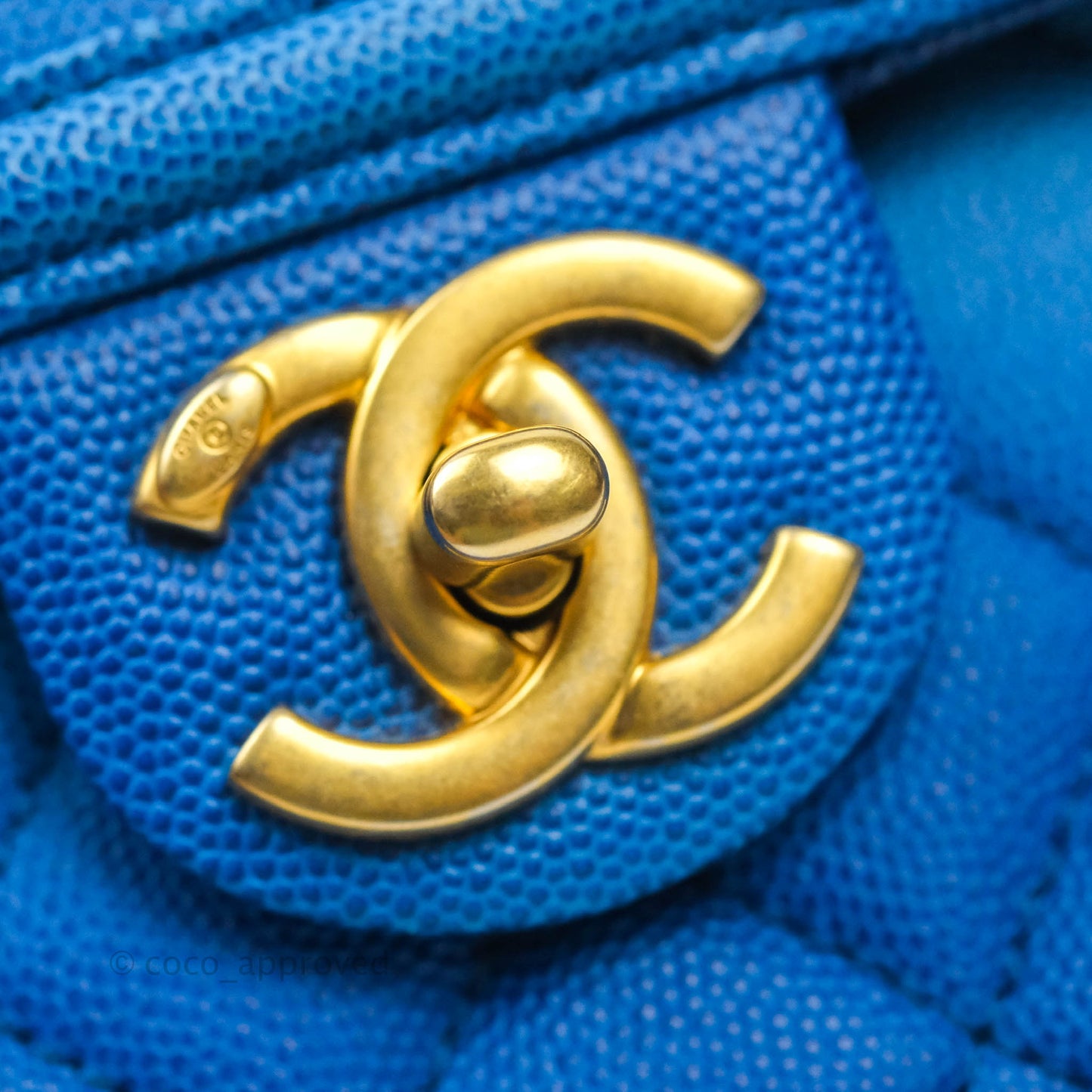 Chanel Quilted Sunset On The Sea Blue Flap Bag Caviar Aged Gold Hardware