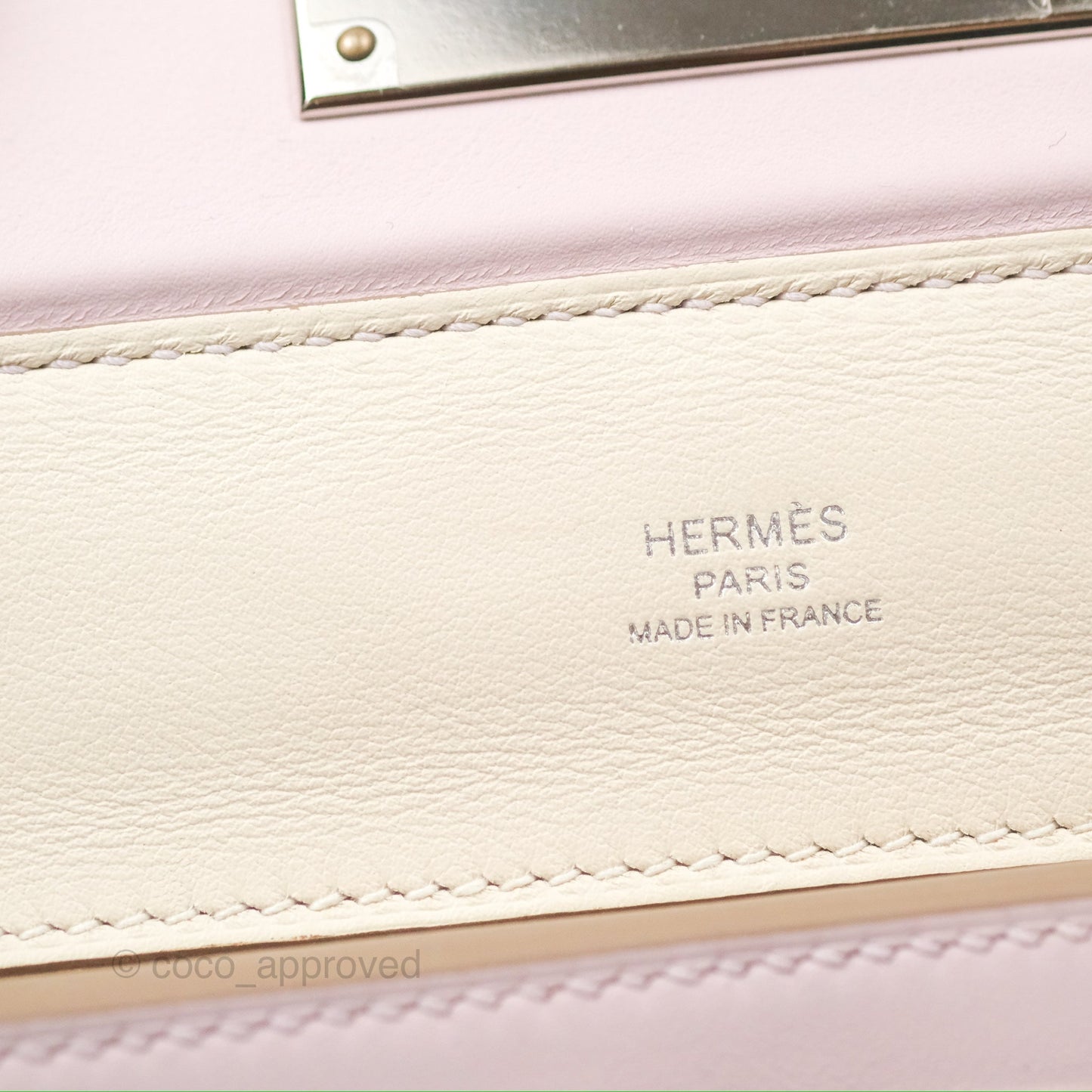 Hermès 24/24 21 Mini Mauve Pale Evercolor/Swift Palladium Hardware