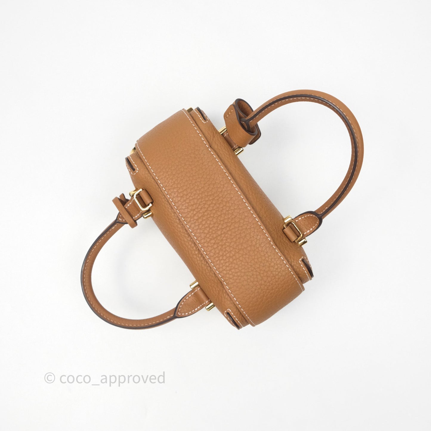 Delvaux Cool Box Nano Taurillon Soft Grained Calfskin Vegetal Ivory Gold Hardware