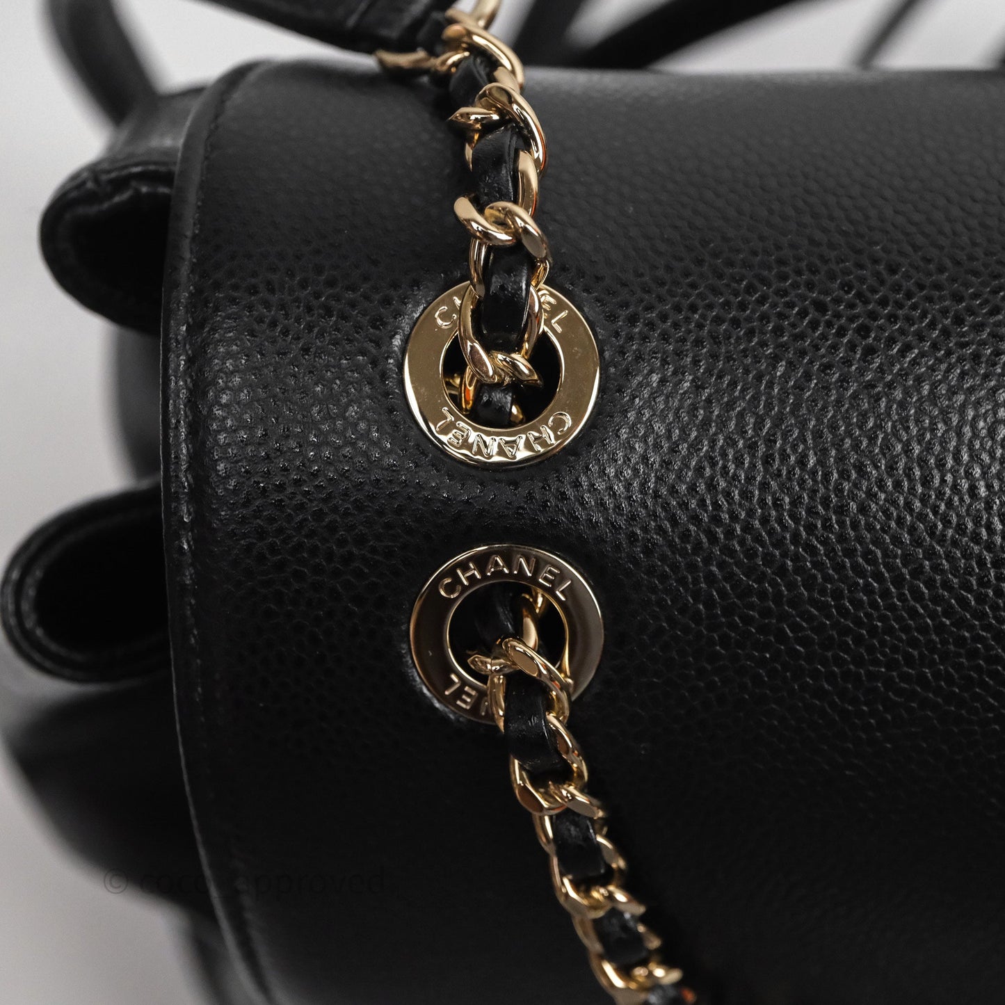 Chanel Quilted Business Affinity Backpack Black Caviar Light Gold Hardware