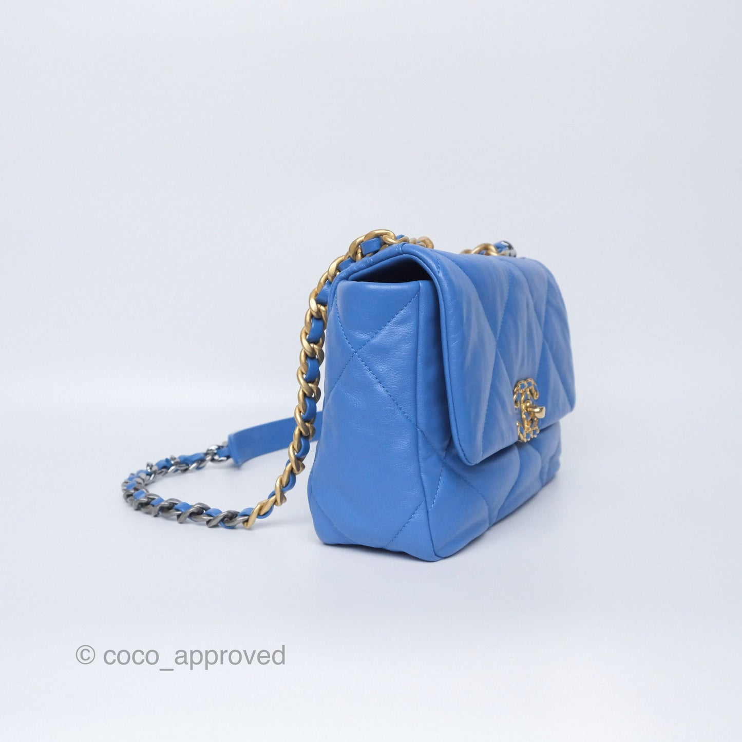Chanel 19 Small Blue Mixed Hardware