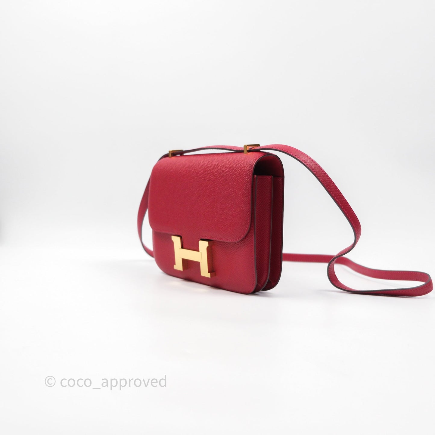Hermès Constance Mini 18cm Rouge Casque Epsom Gold Hardware