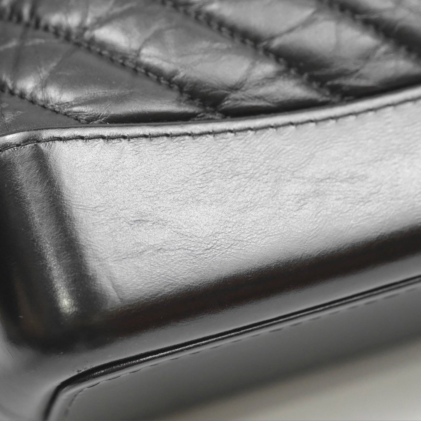 Chanel Medium Chevron Gabrielle Backpack Black Aged Calfskin