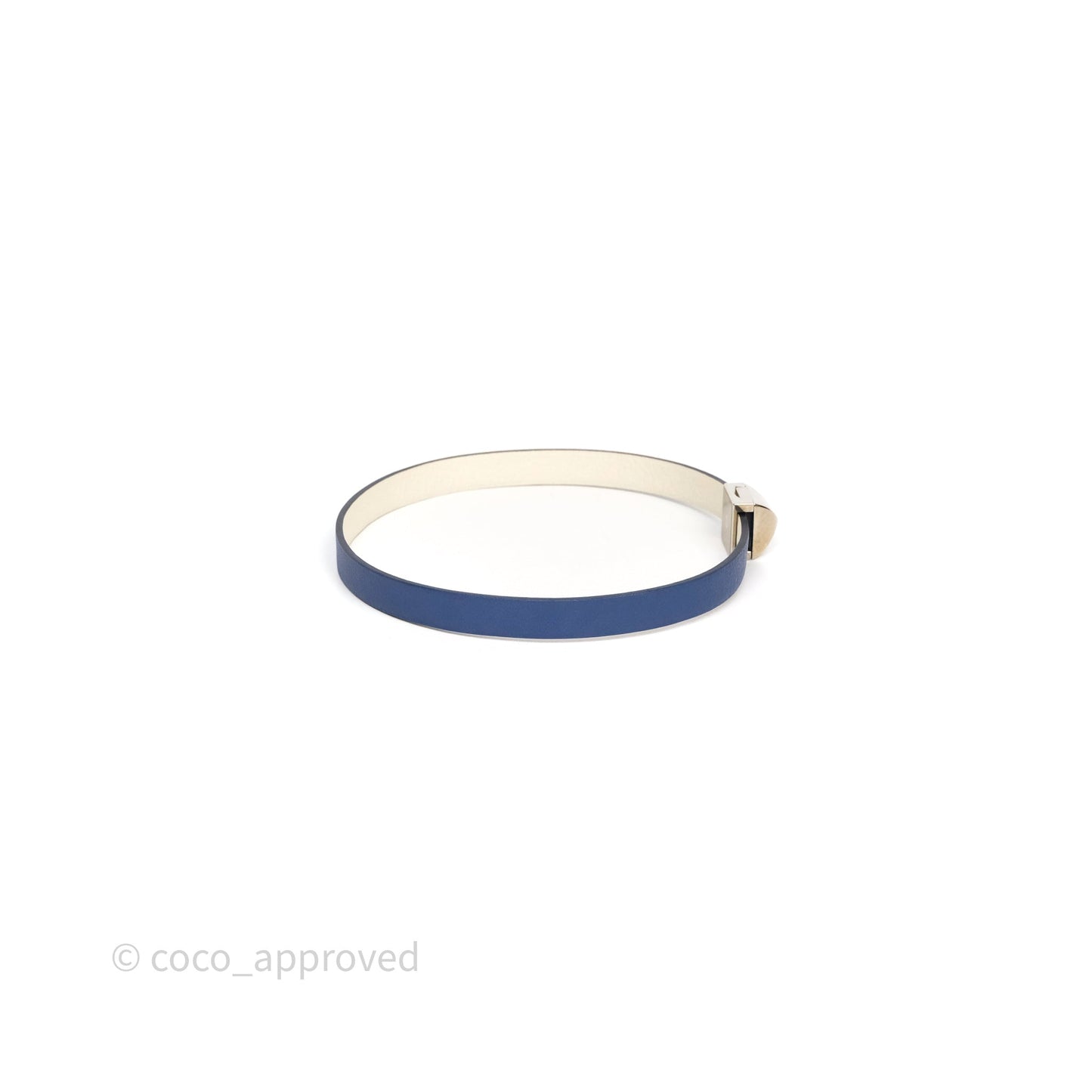 Hermes Cuir Medor Infini Double Tour Bracelet Bleu Brighton Swift Palladium Hardware