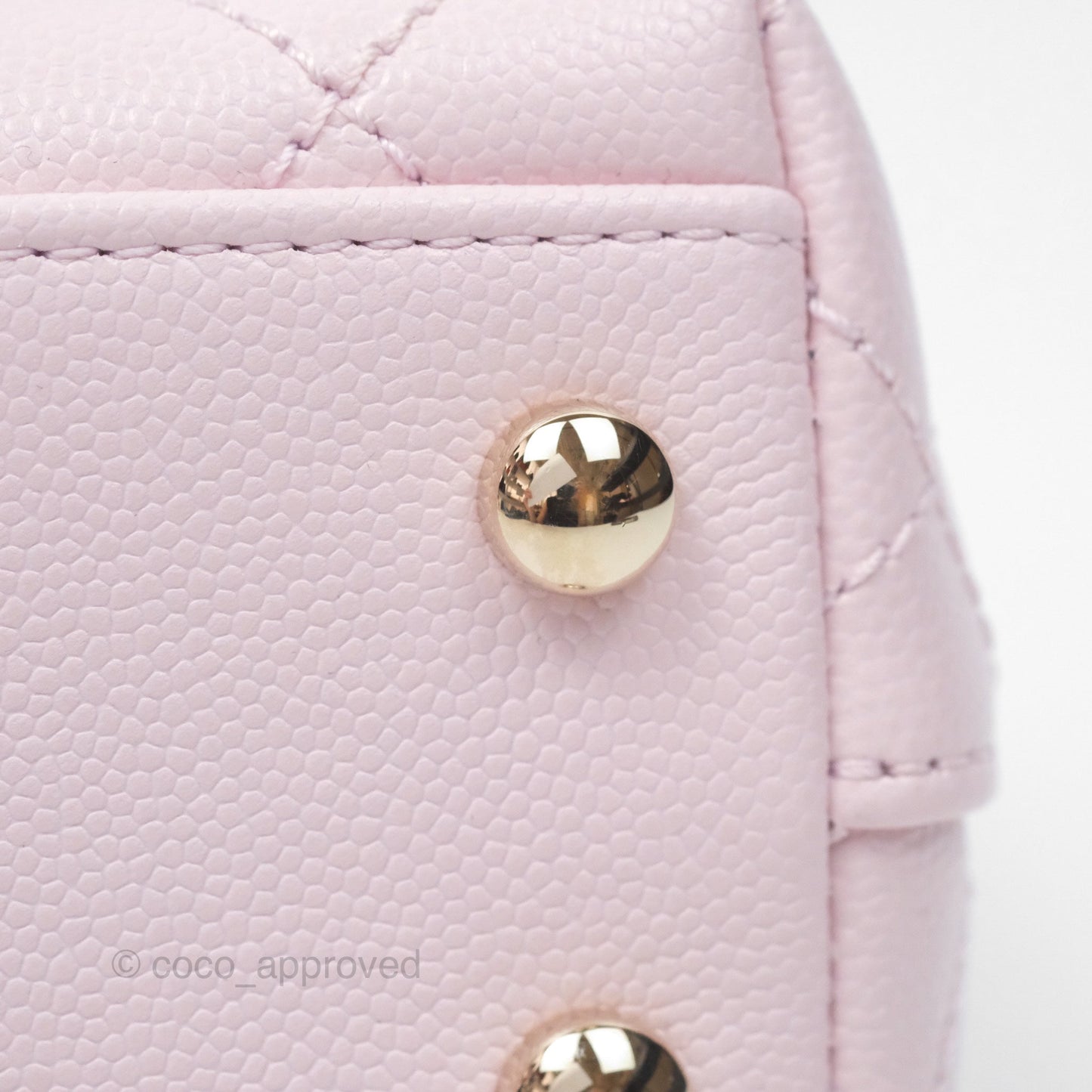 Chanel Mini Coco Handle Quilted Light Pink Caviar Gold Hardware