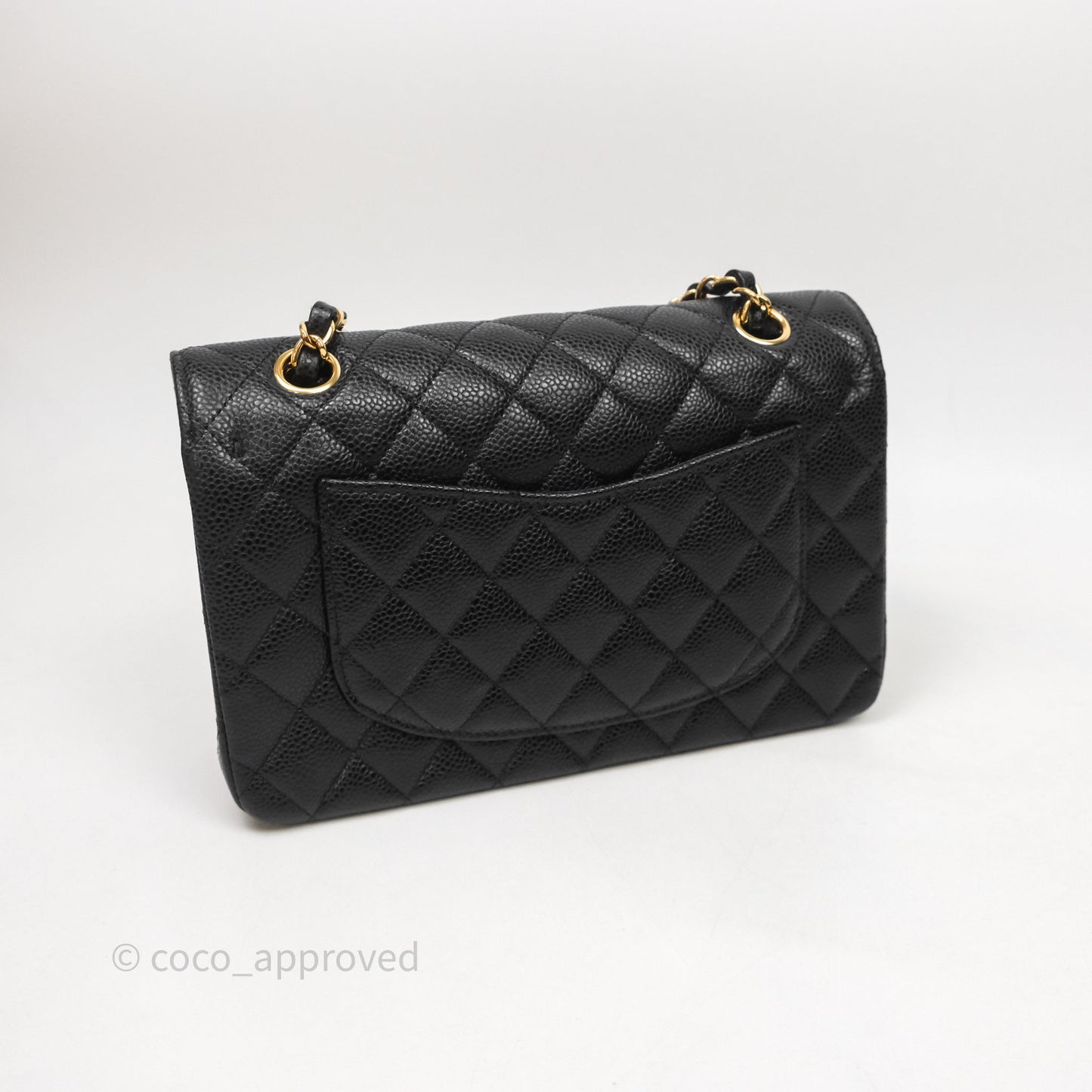 Chanel Small Classic Flap Quilted Black Caviar Gold Hardware